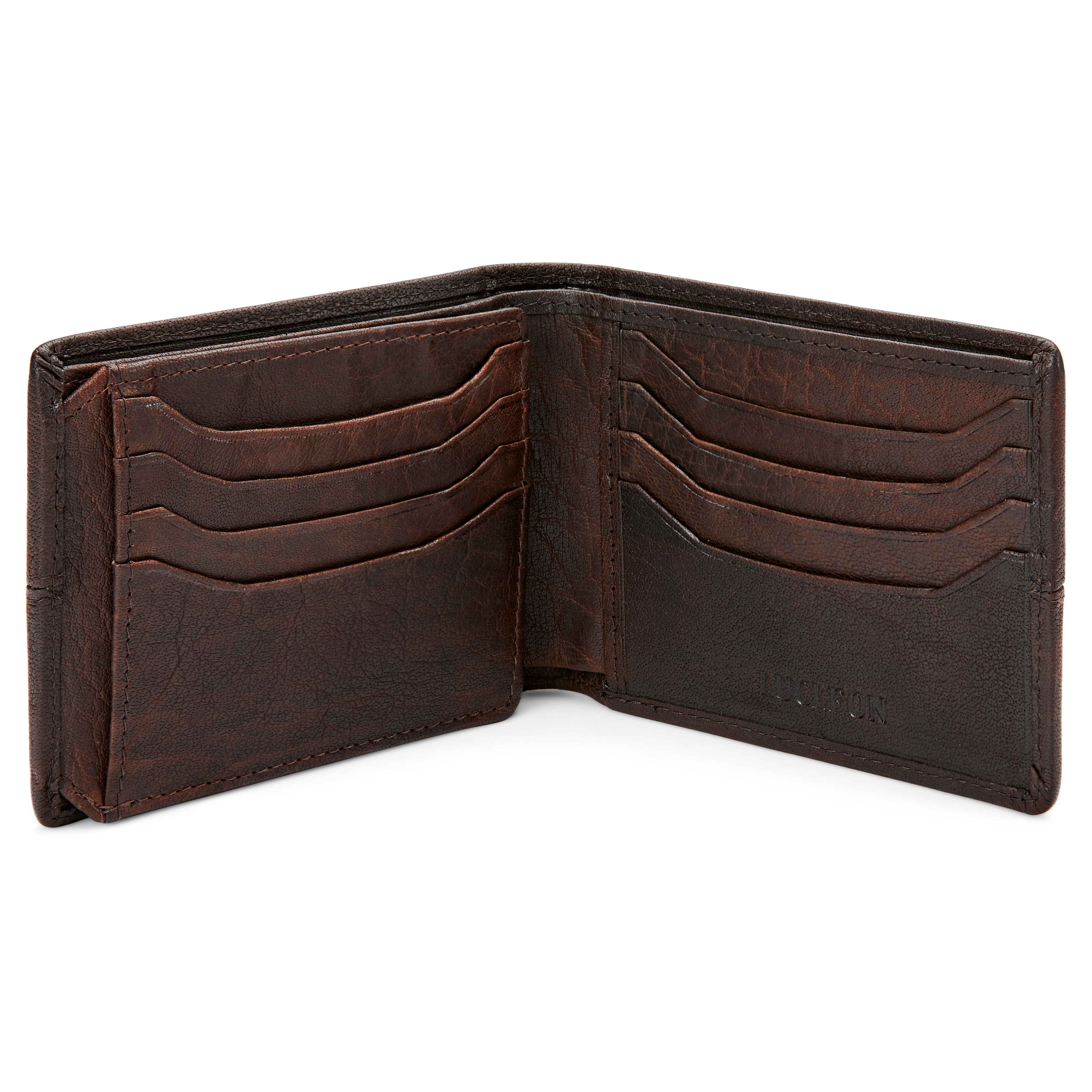 Portefeuille en cuir marron cousu Montréal - 2