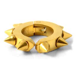 Gold-Tone Spike Clip-on Hoop Earring