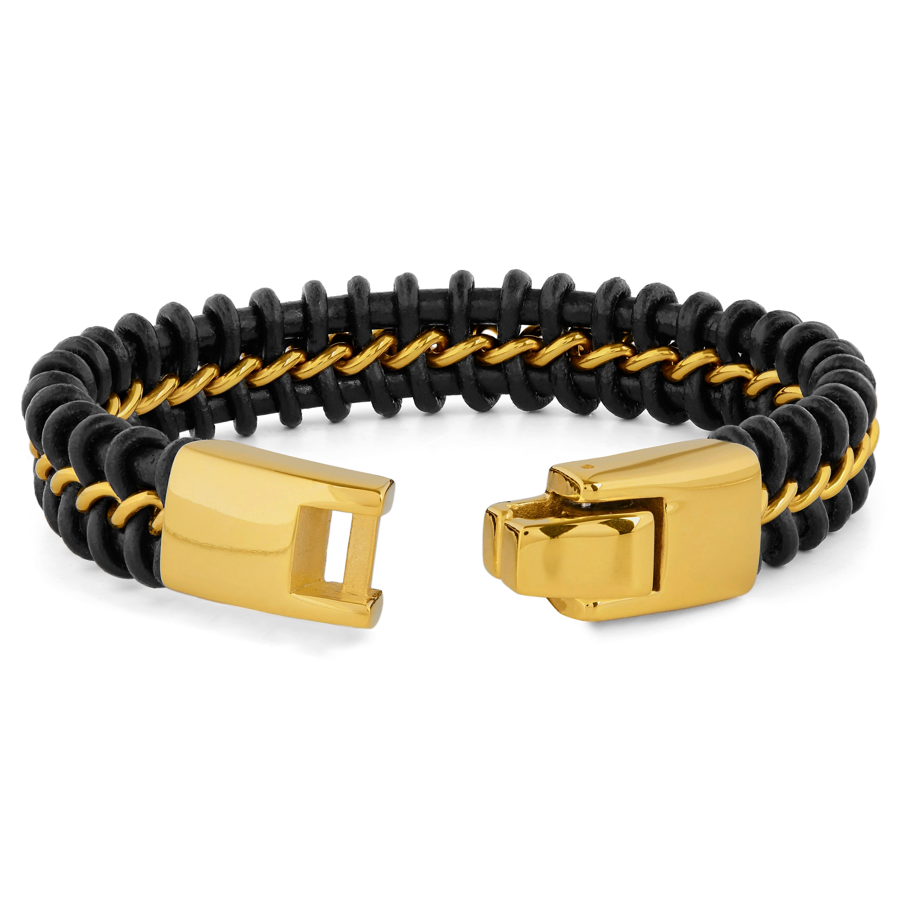 Black & Gold-Tone Coil Bracelet - 3