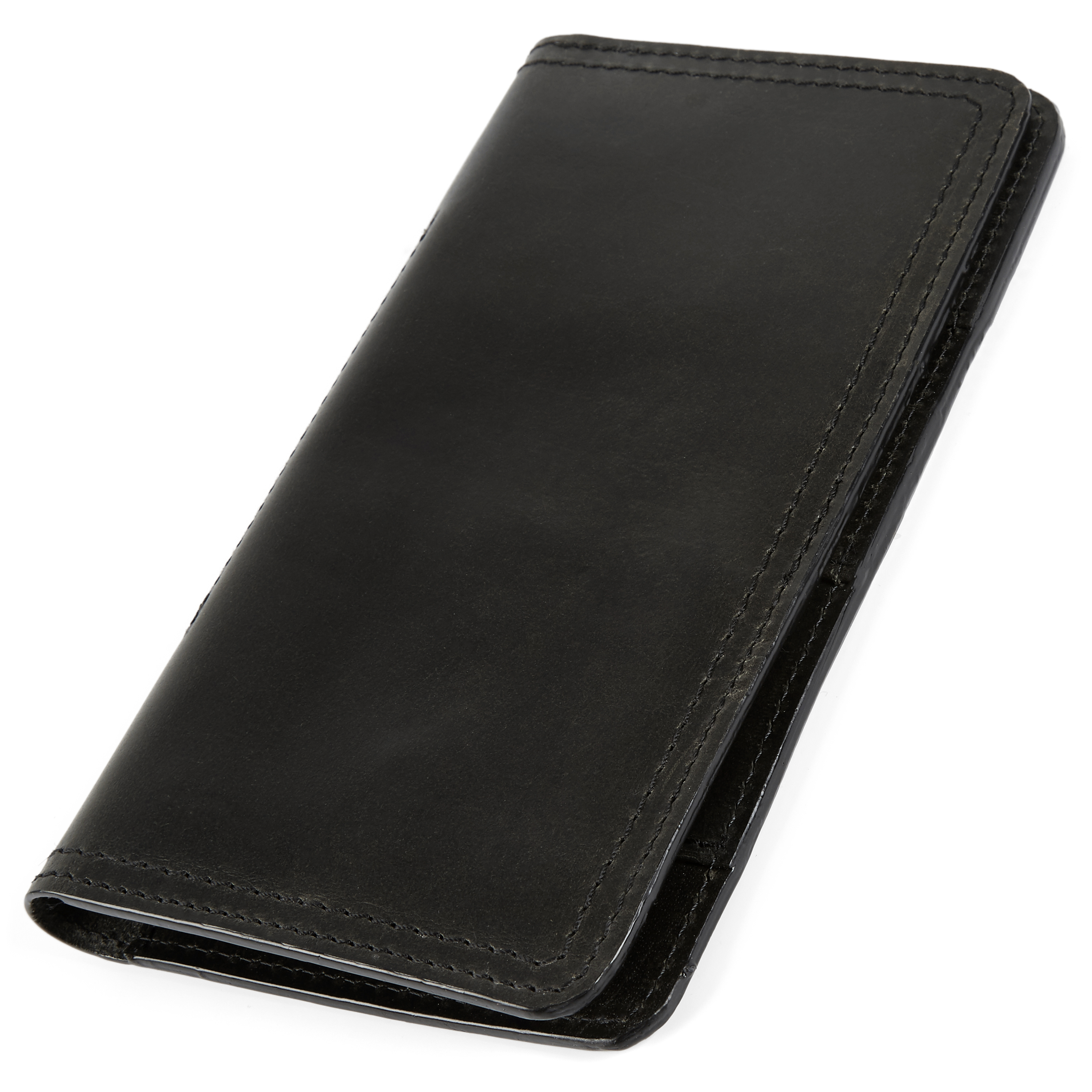 Črna rustikalna usnjena denarnica za potni list - 4