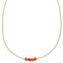 Mediterranean | 14K Gold-Plated Red Natural Stone Cubes Necklace Mediterranean | 14K Gold-Plated Red Natural Stone Cubes Necklace