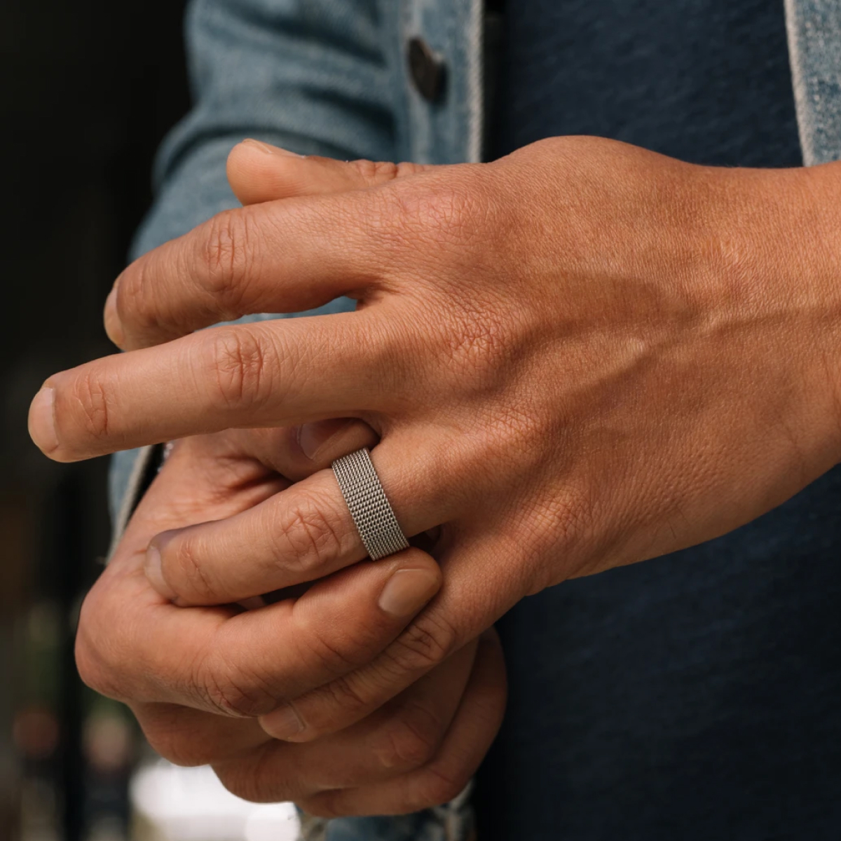 Simple steel band ring