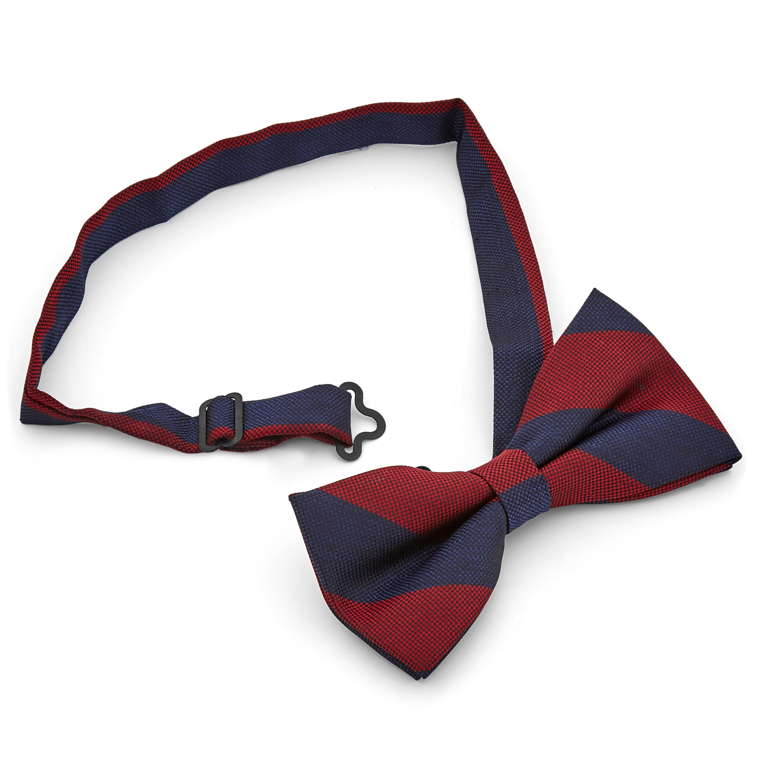 Pruhovaný motýlik v tmavomodrej a vínovej - 2