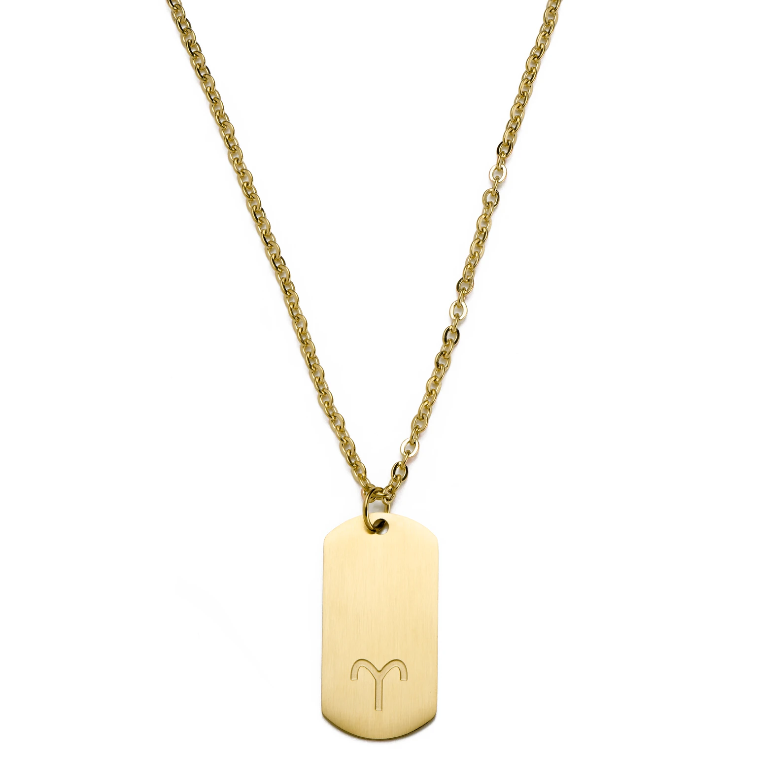 Colar Signo do Zodíaco em Aço Dourado Carneiro Colar Signo do Zodíaco em Aço Dourado Carneiro