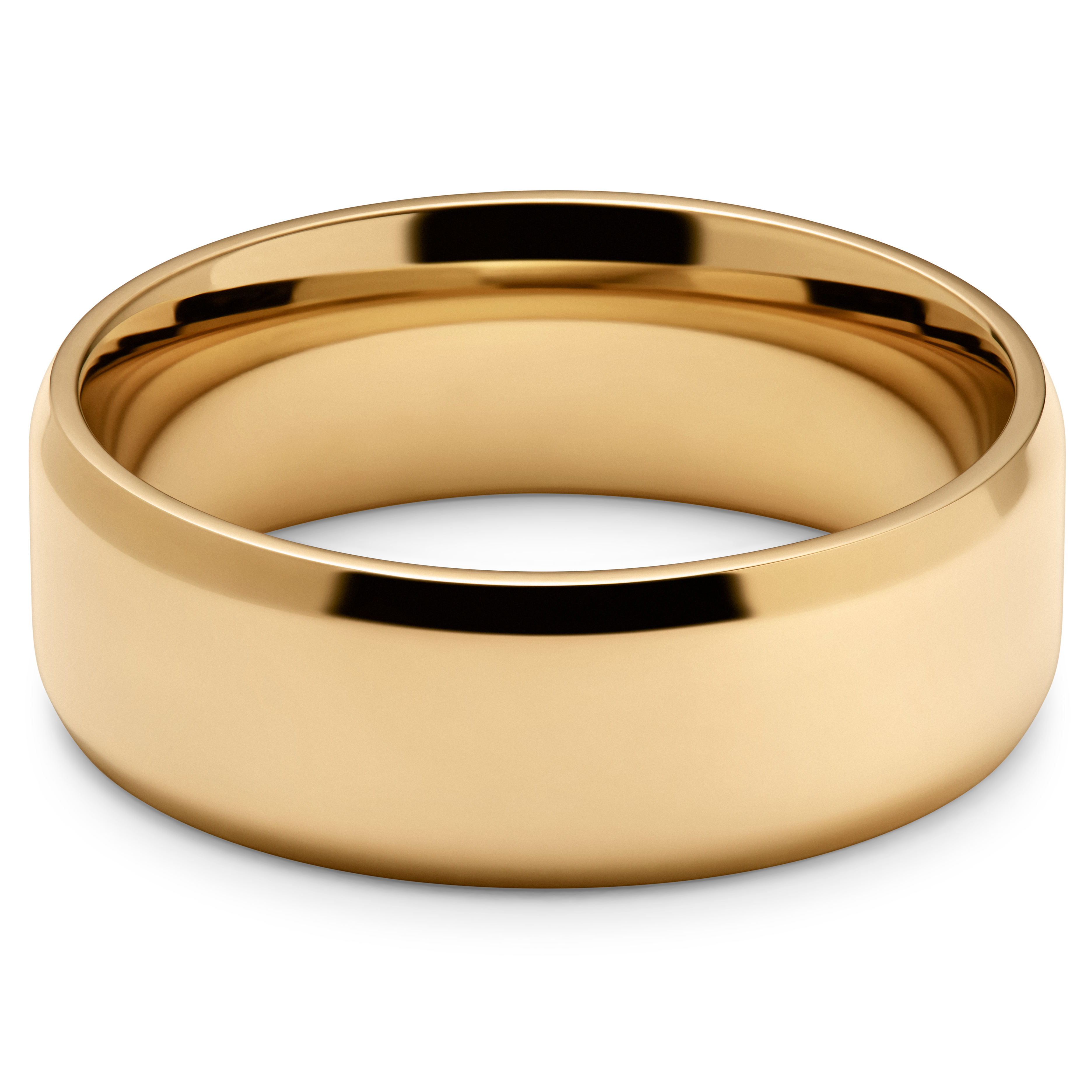 Aukso spalvos žiedas iš veidrodinio plieno - 2