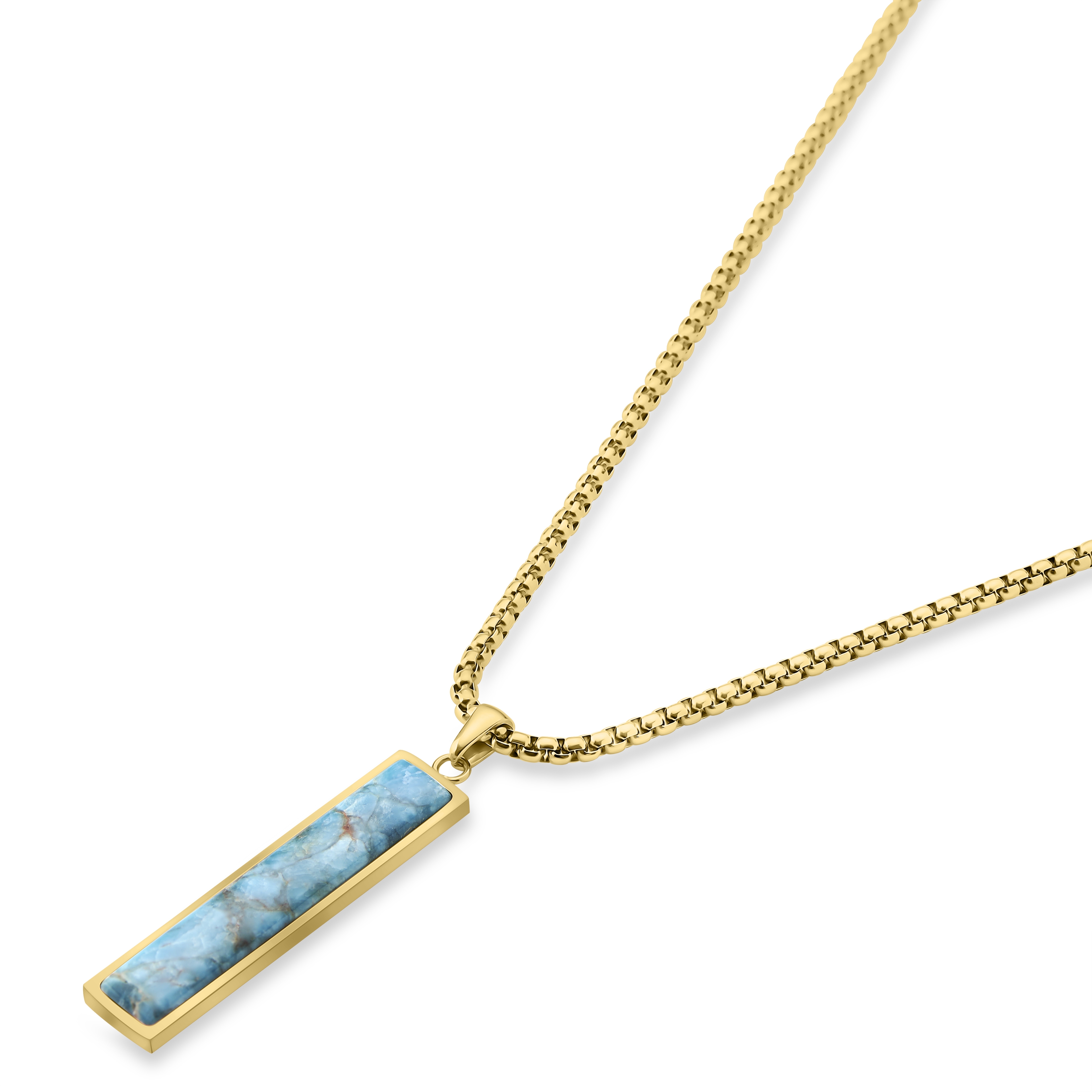 Orisun | Gold-Ton Apatit Stein Linie Anhänger Halsket - 4