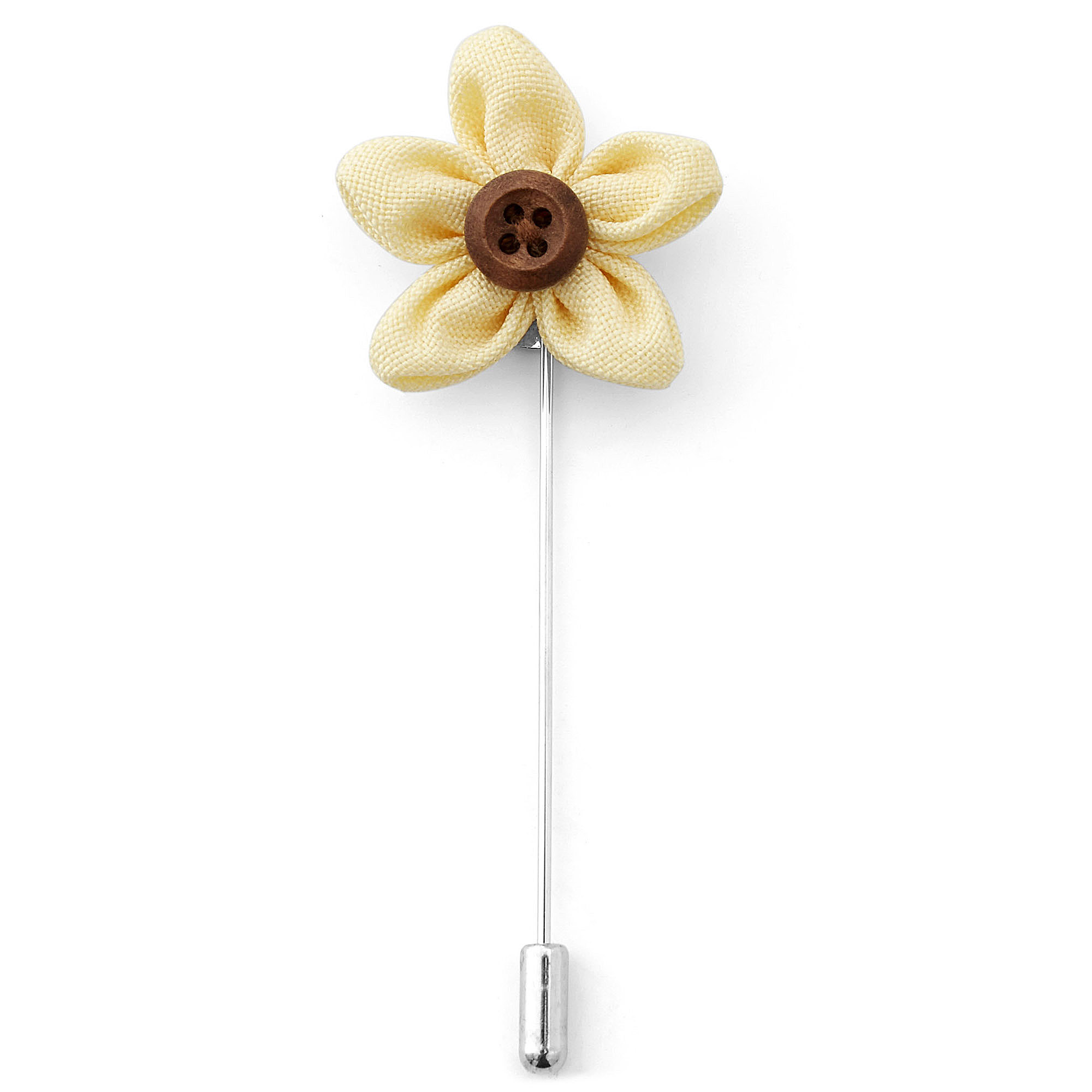 Buttercreme Blumen Reversnadel Mit Knopf - 1