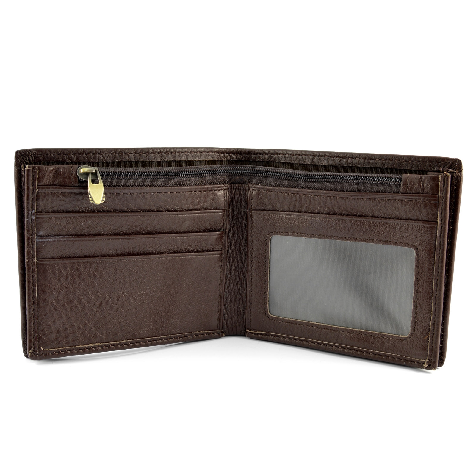 Bruine Klassieke Lederen Portemonnee - 2