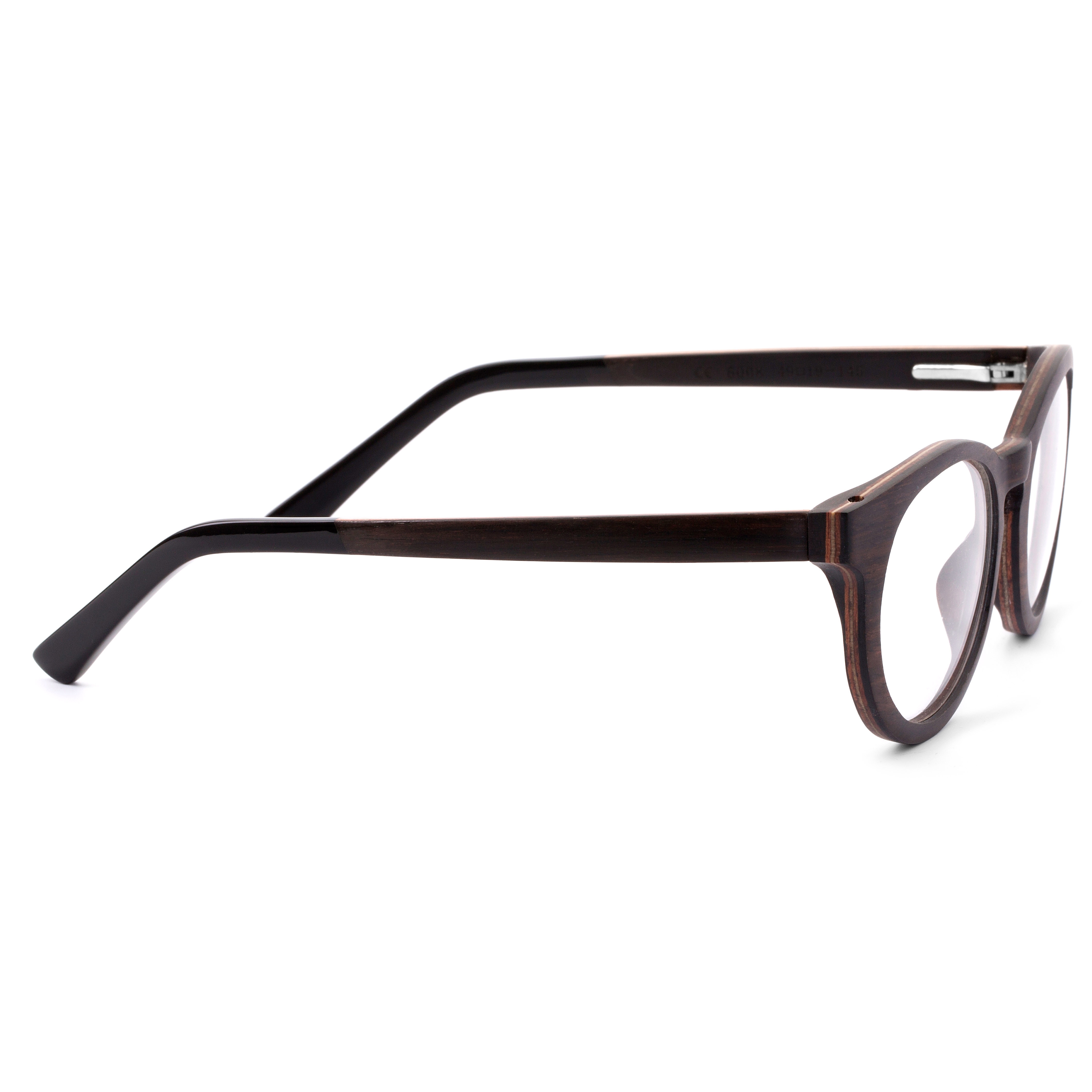 Clear Ebony Wood Framed Glasses - 3