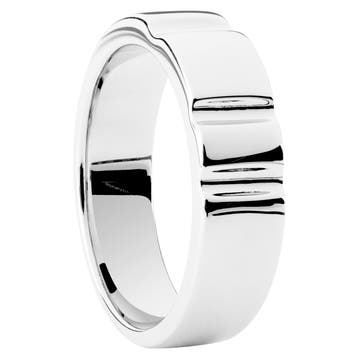 6 mm 925 Sterling Silver With Grooves Ring