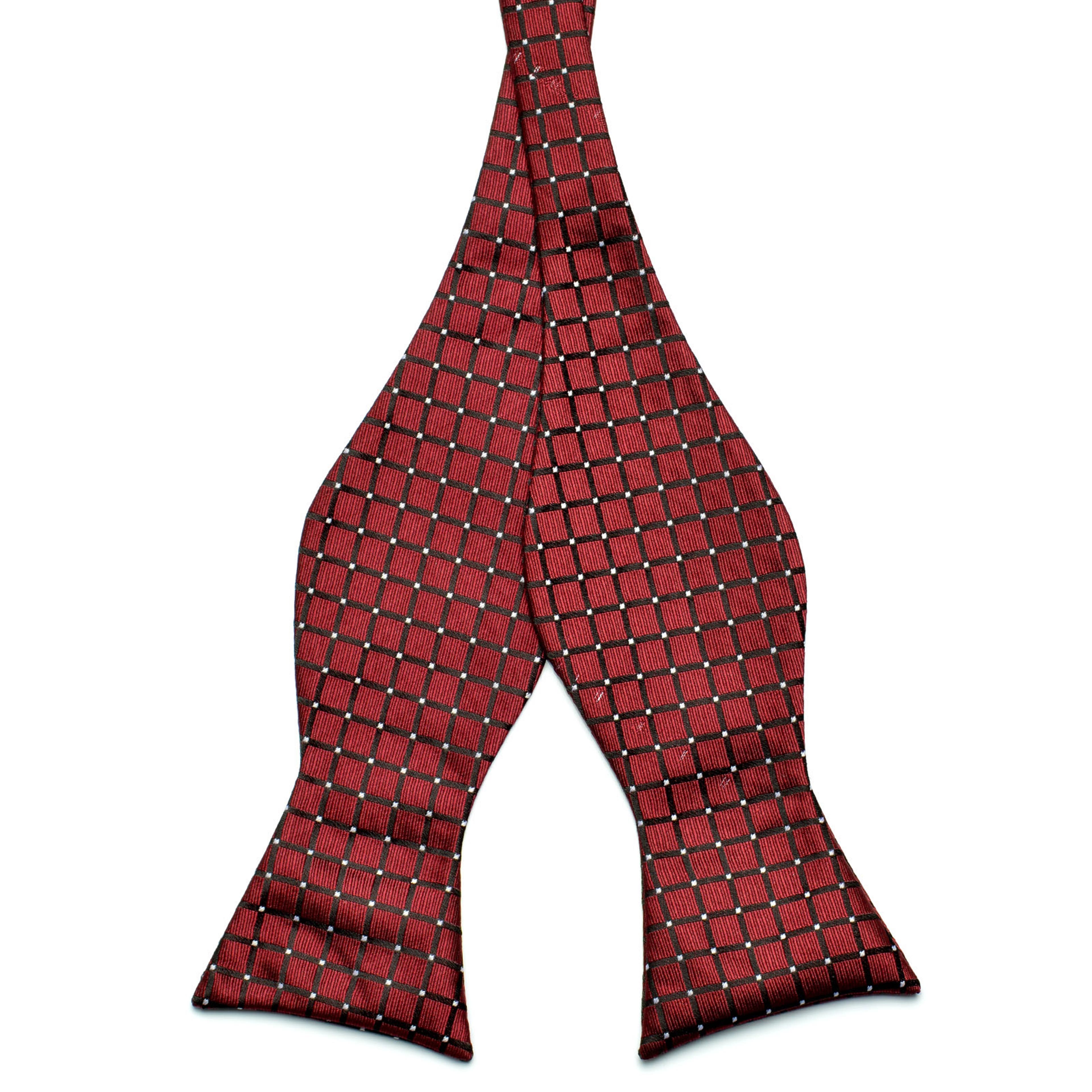 Bordeaux Checkered Self-Tie Bow Tie