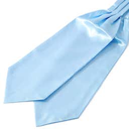 Glänzender Babyblauer Basic Krawattenschal
