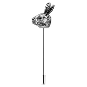 Silver-Tone Hare Lapel Pin