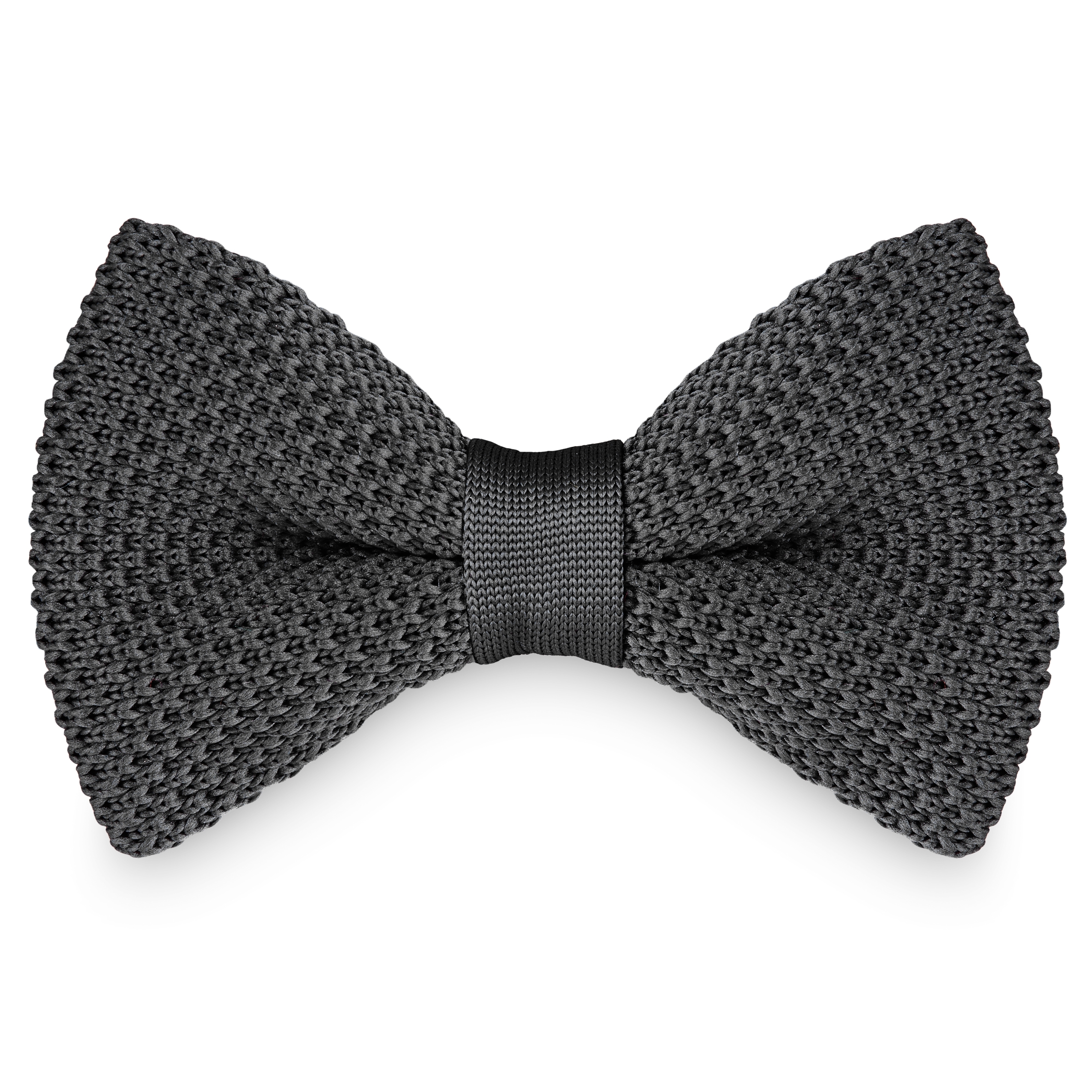 Dark Grey Pre-Tied Bow Tie and Braces Set - 3
