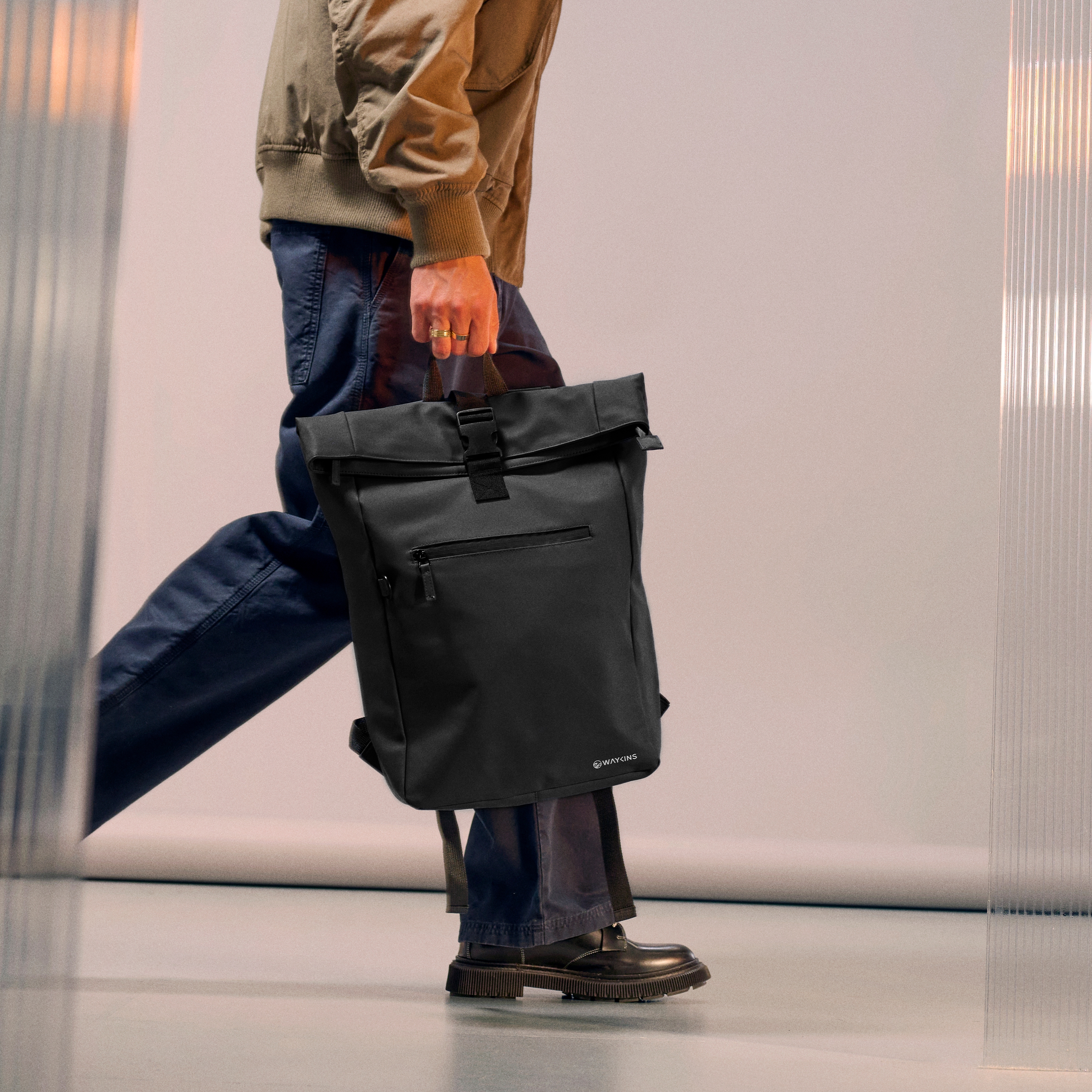 Horizon | Черна водоустойчива раница - 2