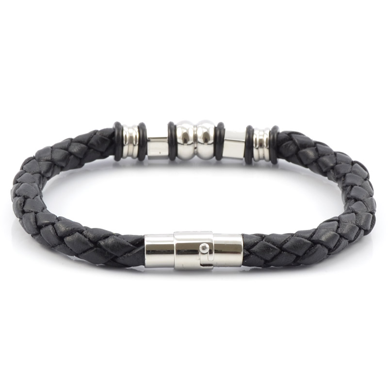 Musta Punottu Riipus Nahkarannekoru - 2