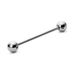 32 mm Silver-Tone Straight Ball-Tipped Surgical Steel Industrial Barbell