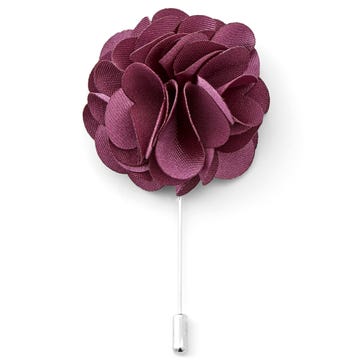 Burgundy Luxurious Flower Lapel Pin