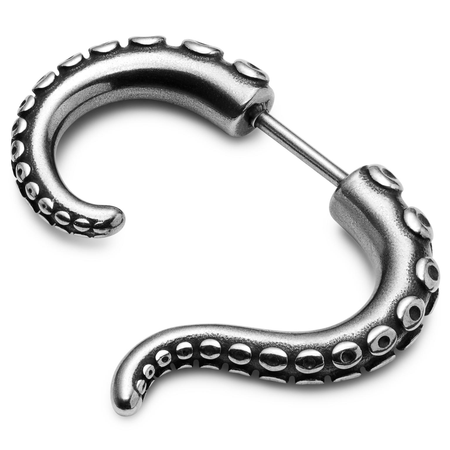 Satago | Cercel tentacul de caracatiță din oțel inoxidabil flesh fals cu șurub Satago | Cercel tentacul de caracatiță din oțel inoxidabil flesh fals cu șurub