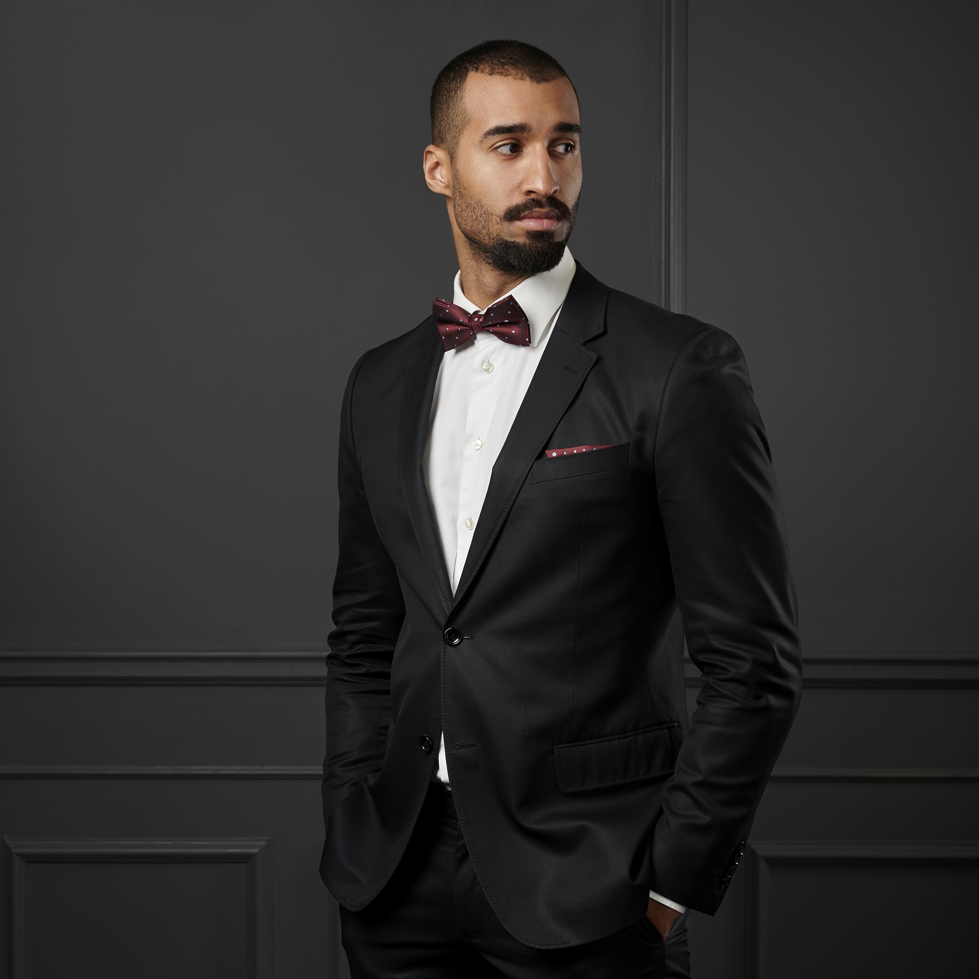 Bordeaux Floral Pre-Tied Bow Tie - 5