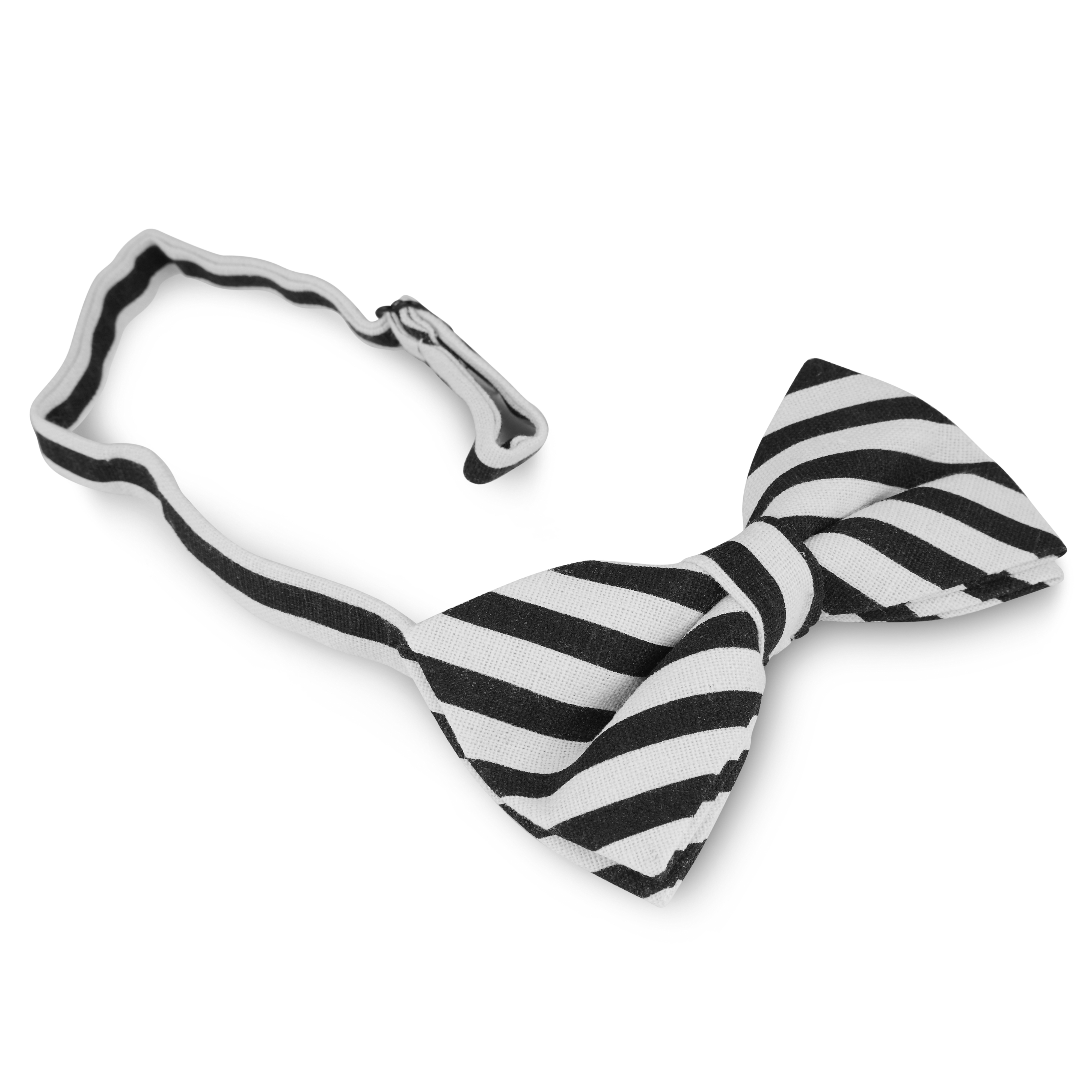 Schwarz & Weiß Gestreifte Fliege - 2