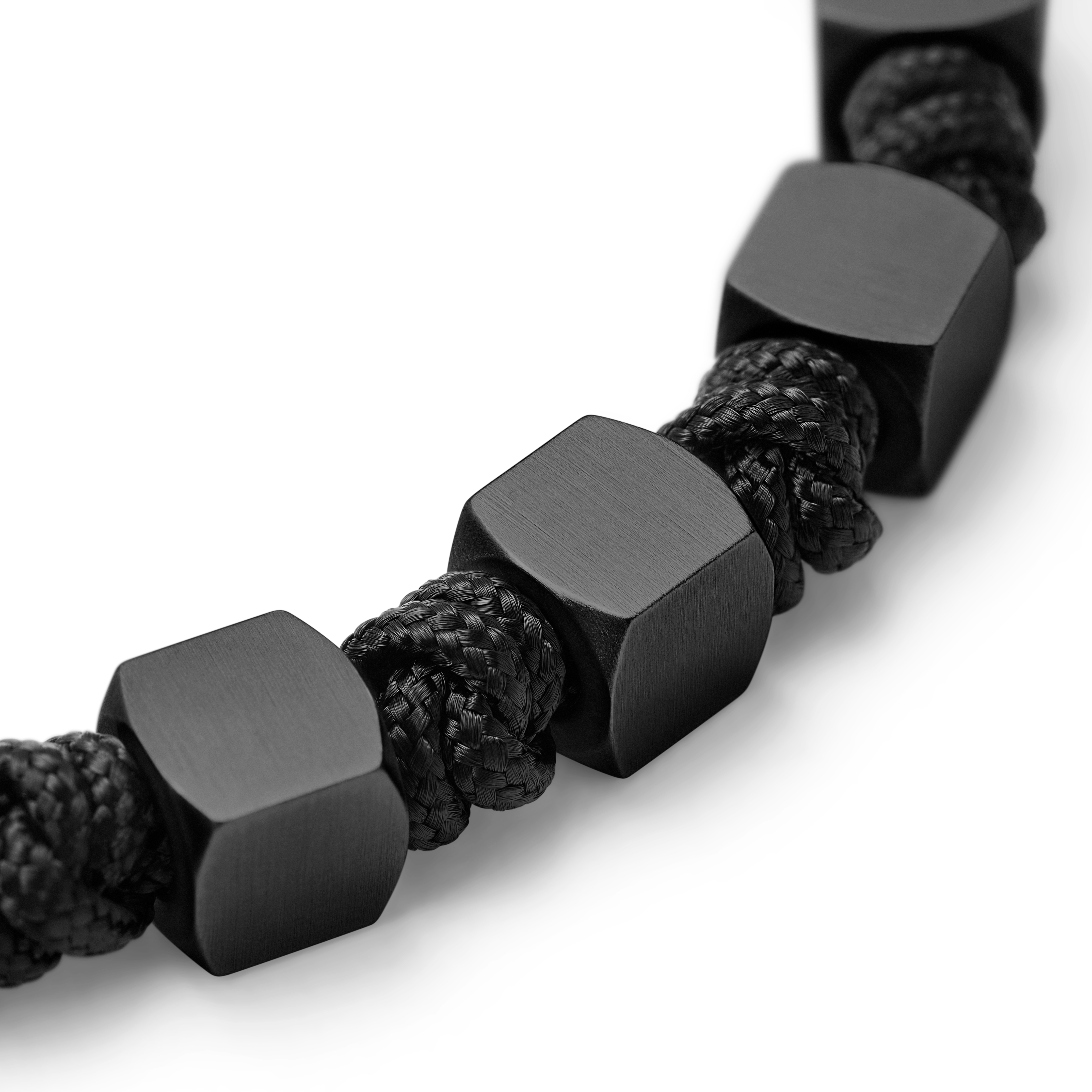 Zwarte armband met vierkante kralen van chirurgisch staal - 4