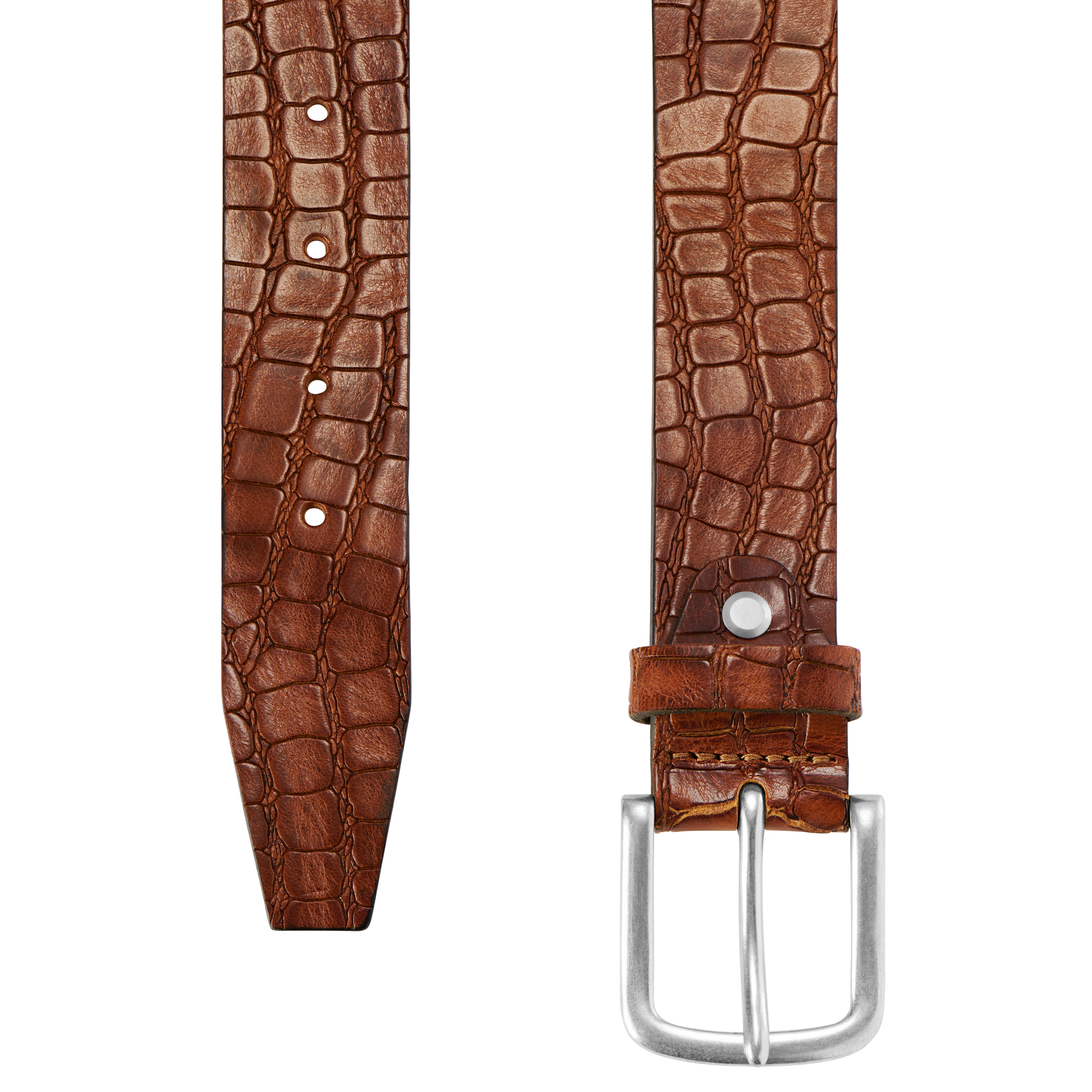 Cinturón de cuero de plena flor coñac Harvy - 2