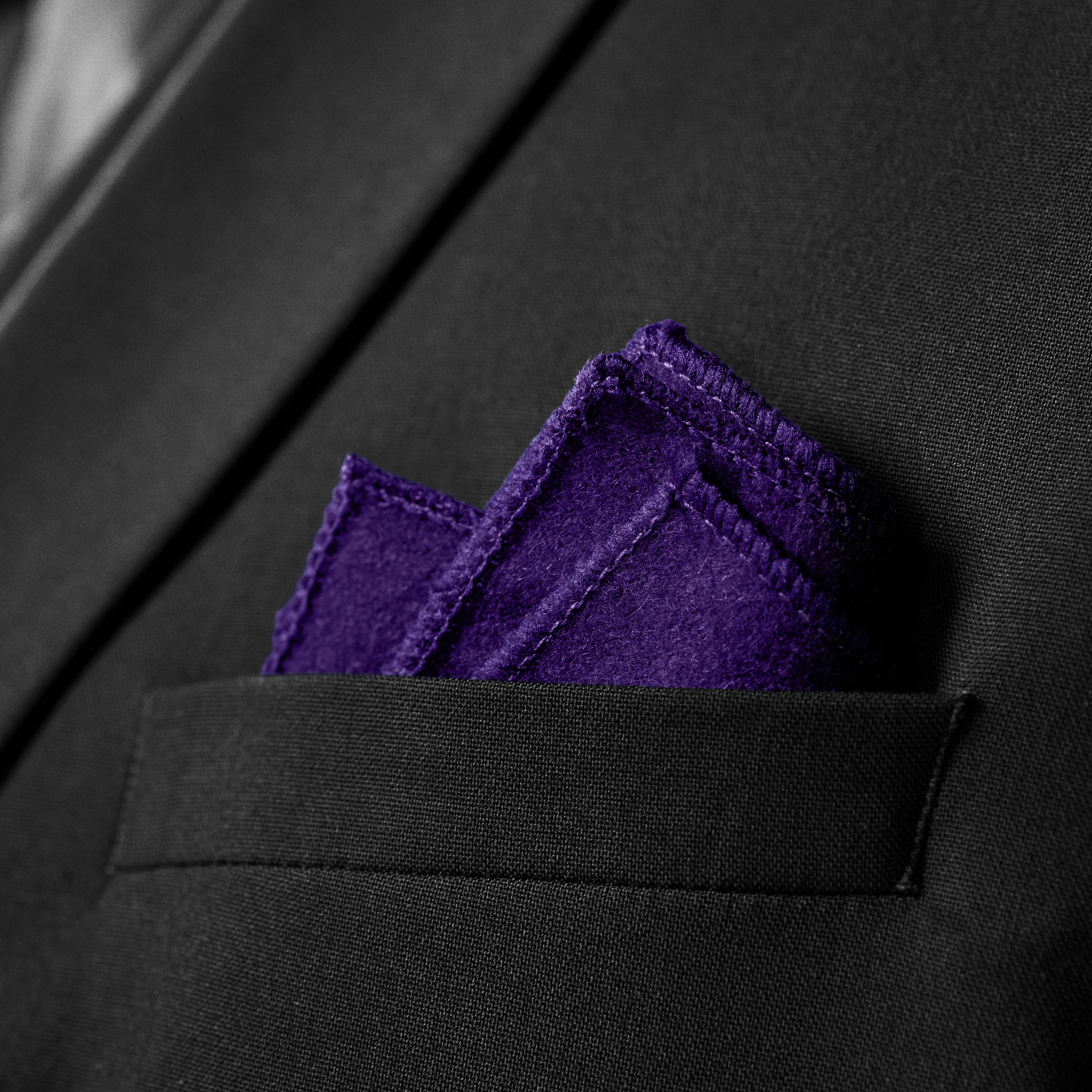 Töötlemata käsitööna valmistatud lilla villane taskurätik - 2