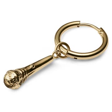 Boucle d'oreille en acier doré avec pendentif microphone Boucle d'oreille en acier doré avec pendentif microphone