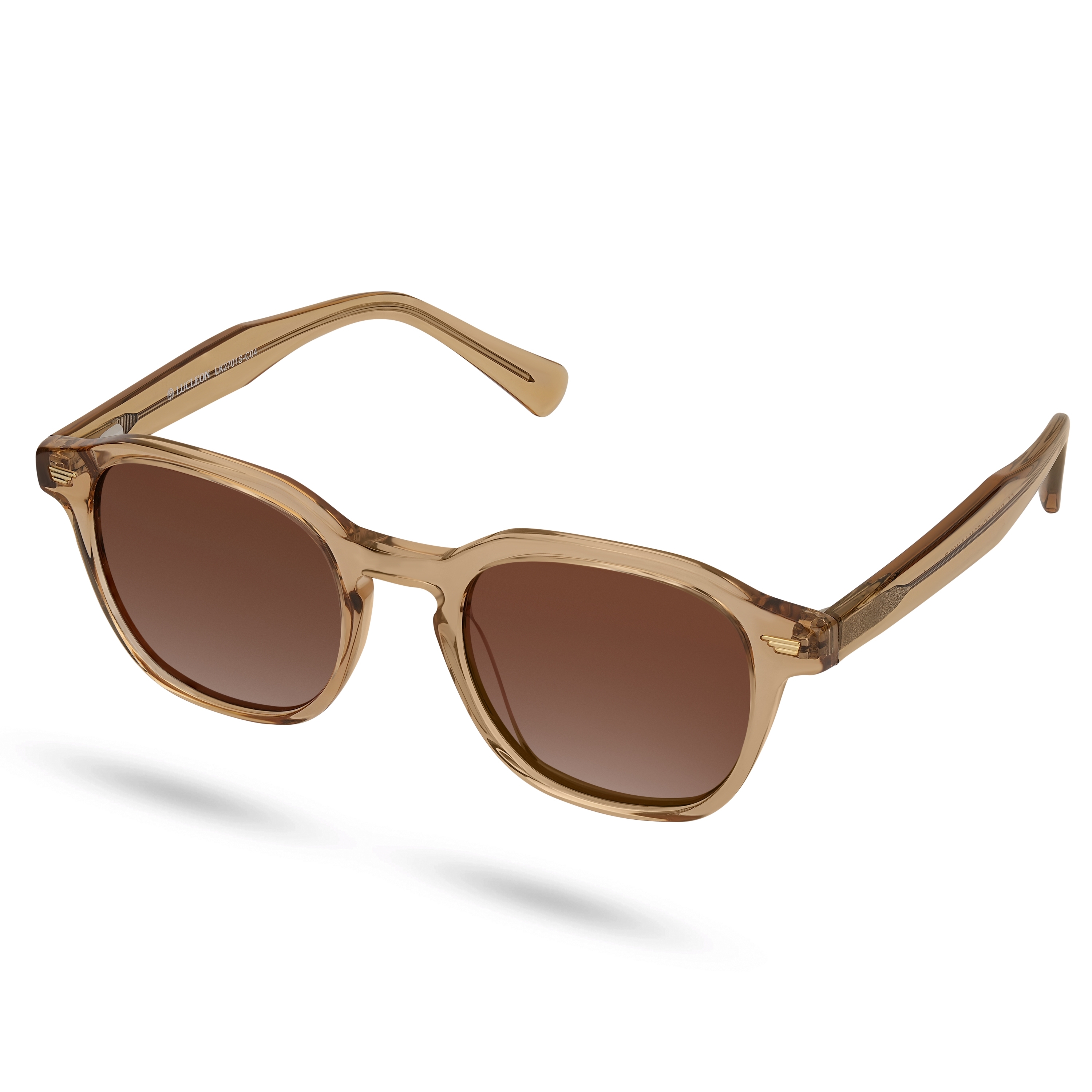 Brune Transparente Polariserte Geometriske Hornbriller - 2