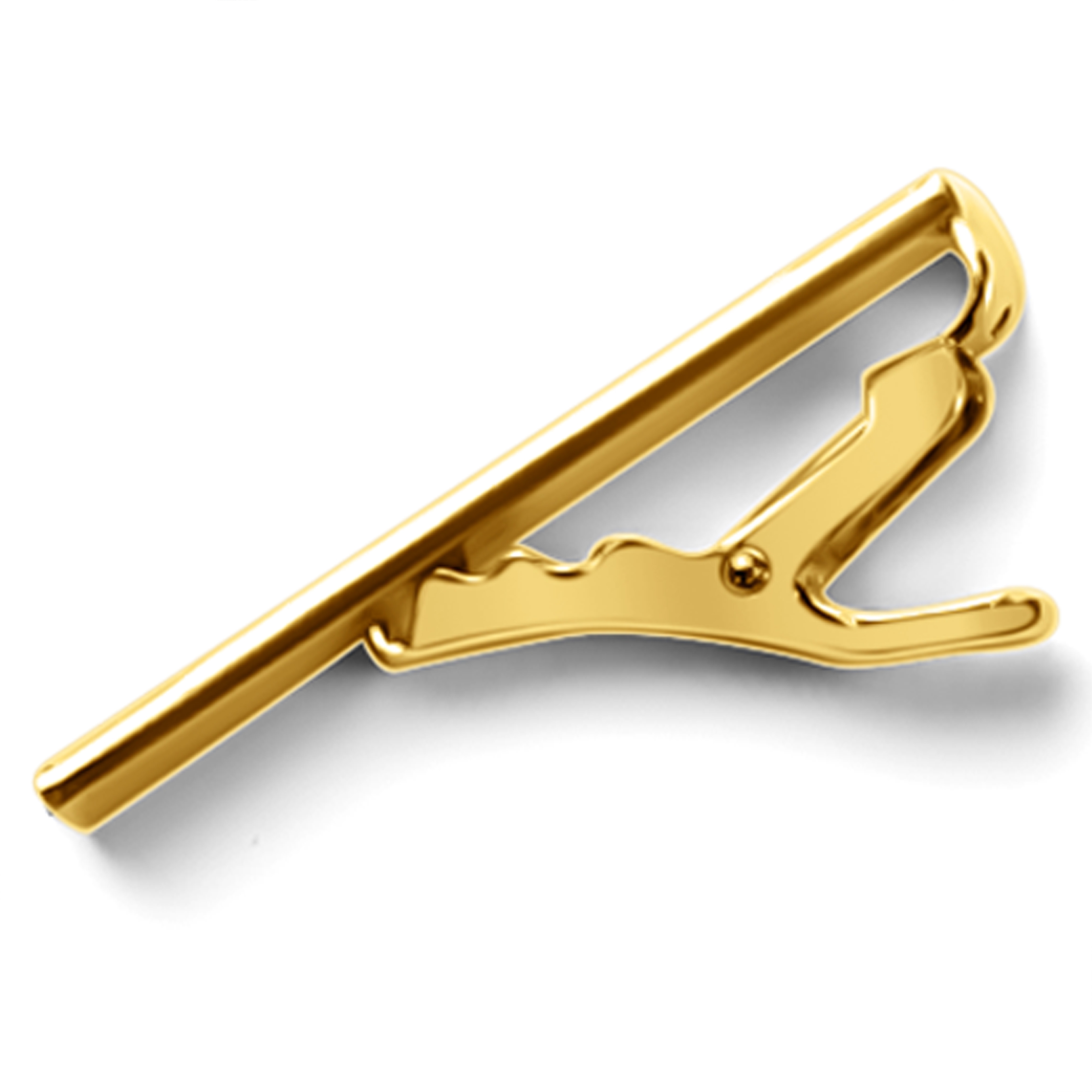 Gold-Tone Textured Ends Tie Clip - 1