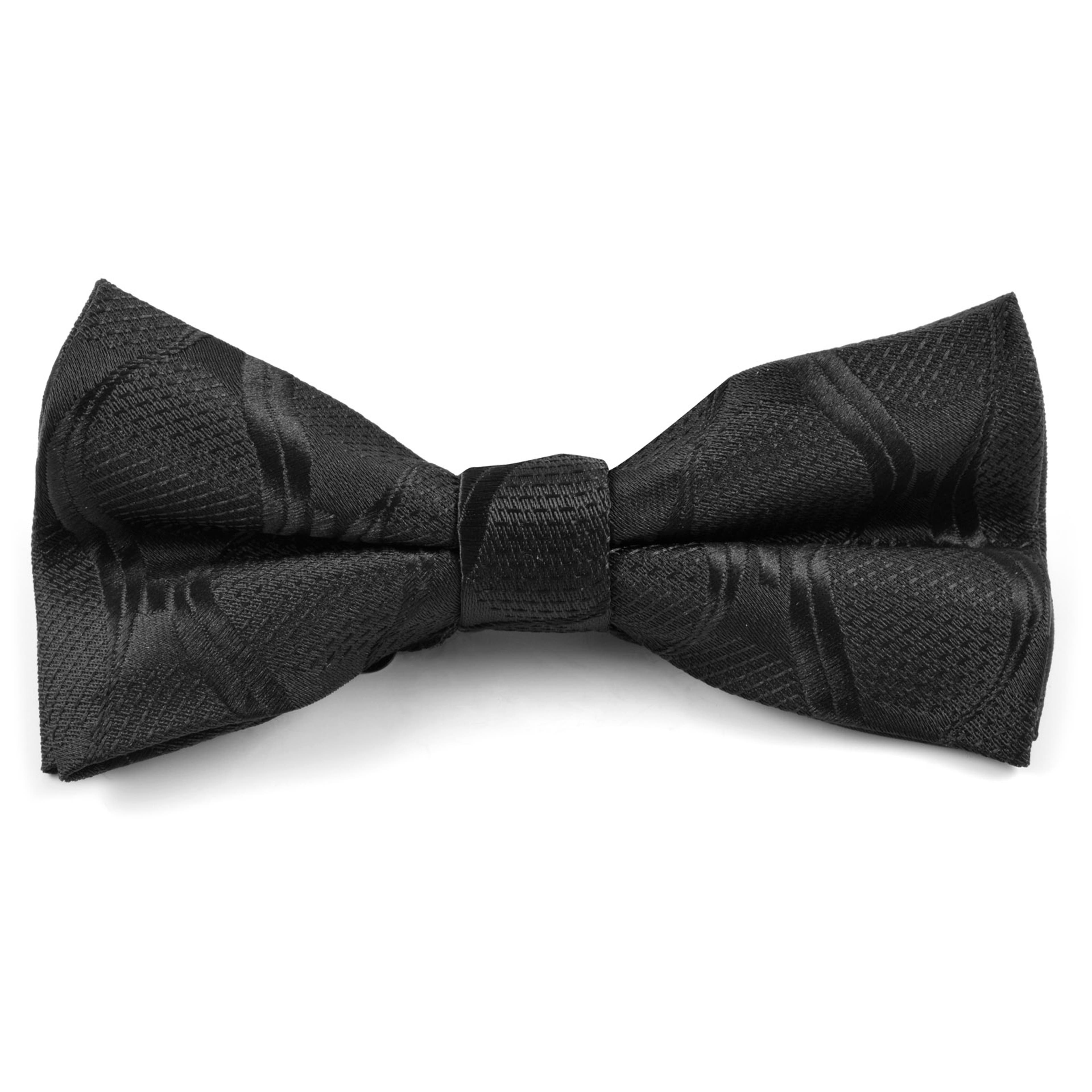 Black Patterned Pre-Tied Bow Tie