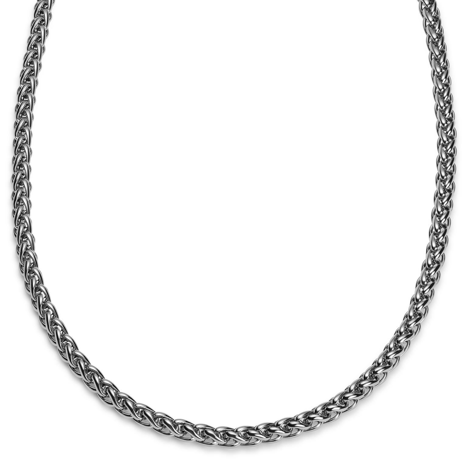 Essentials | Chaîne à maille palmier couleur argent 8 mm Essentials | Chaîne à maille palmier couleur argent 8 mm