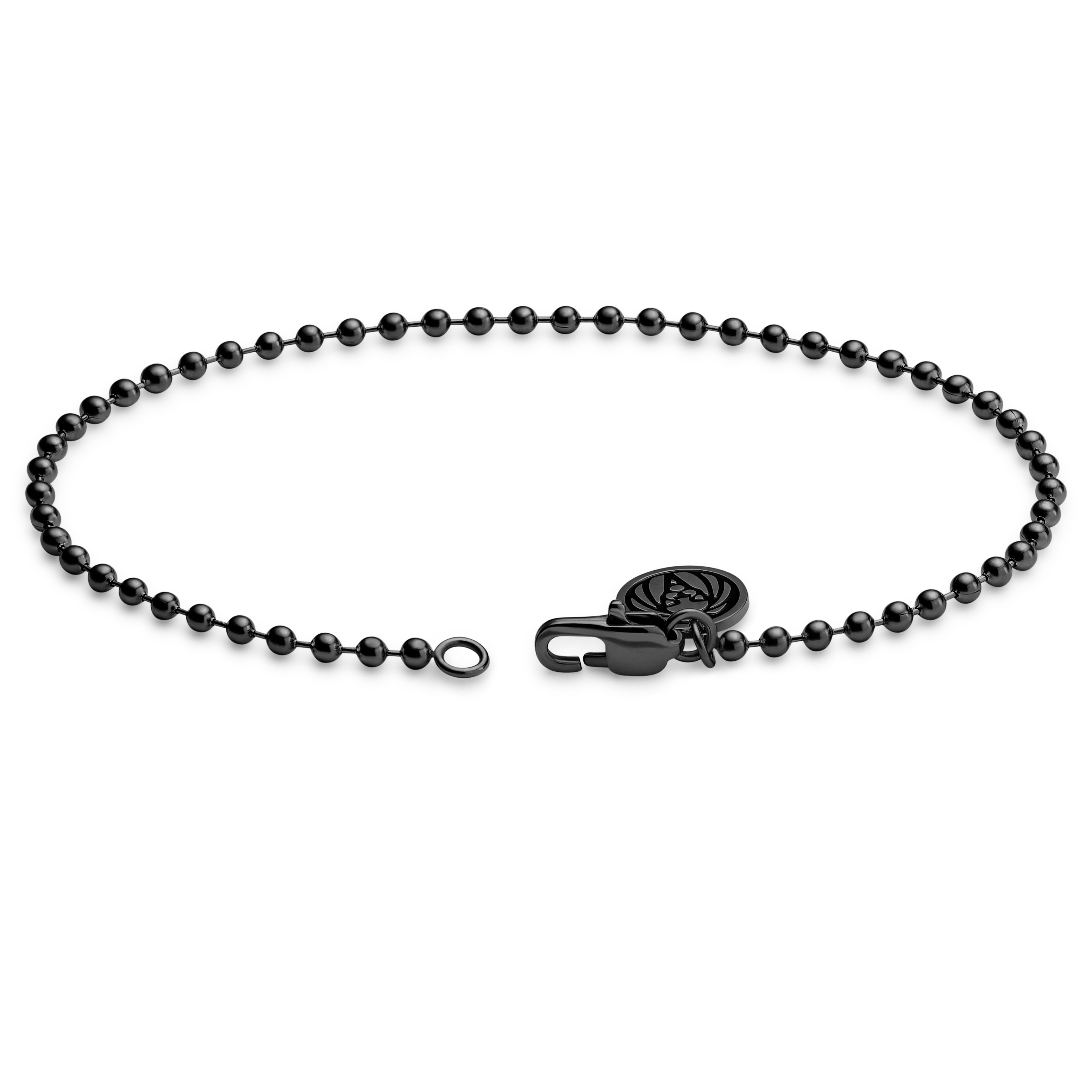 Essentials | 2.5 mm Gunmetal Black Ball Chain Bracelet - 3
