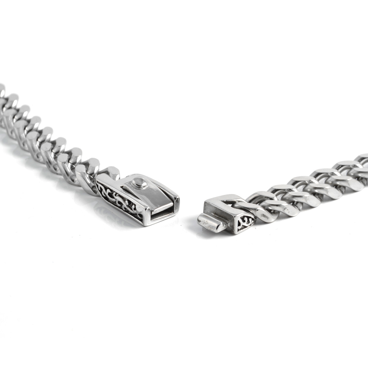 Cuban Curb Stainless Steel Necklace & Unique Lock - 5