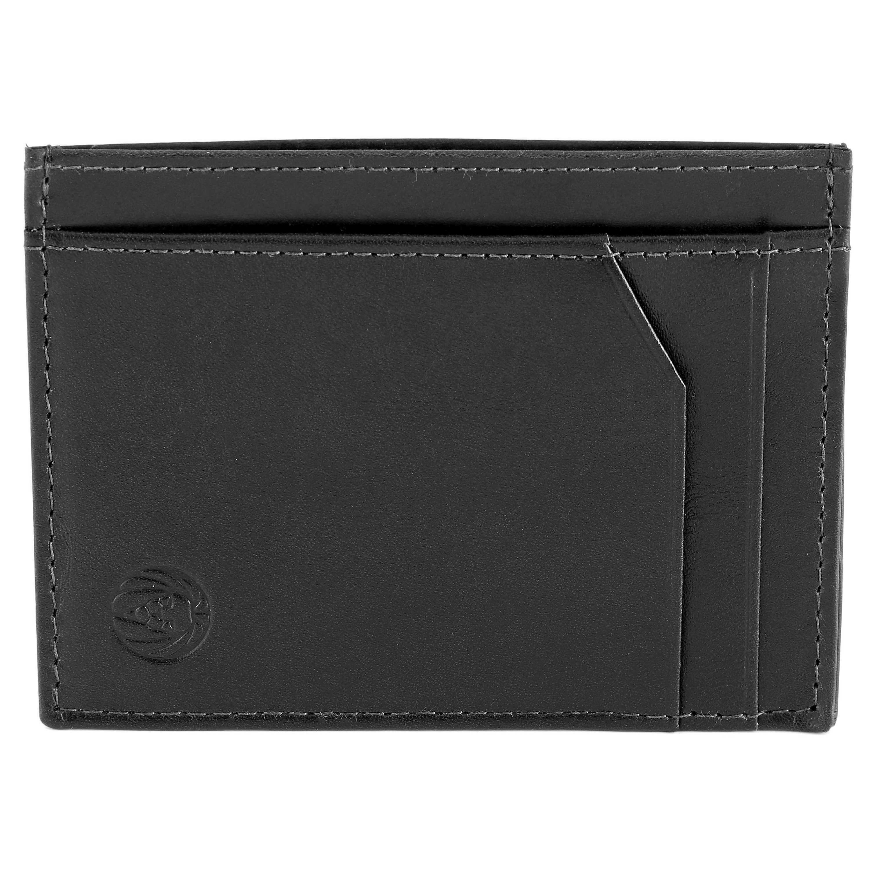 Czarne skórzane etui na karty Jasper - 3