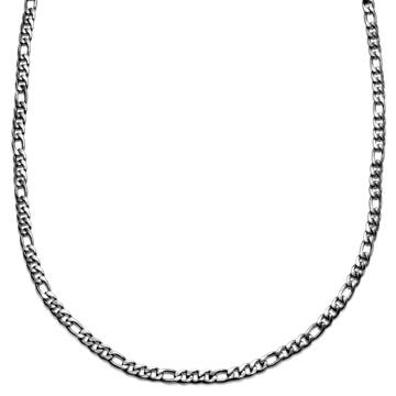 Amager | 6 mm Silver-Tone Stainless Steel Figaro Chain Necklace