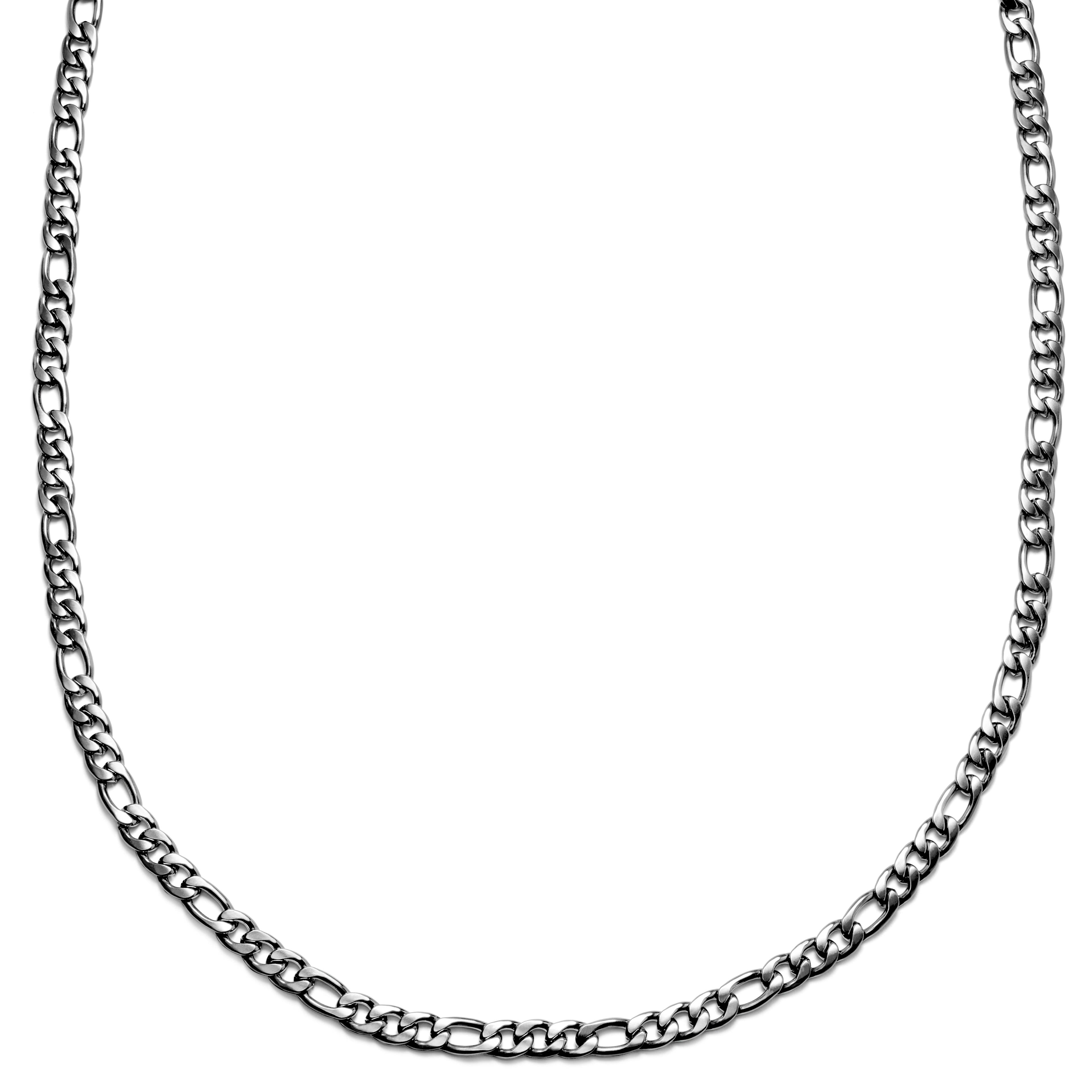 Curtis Amager Silver-Tone Figaro Chain Necklace