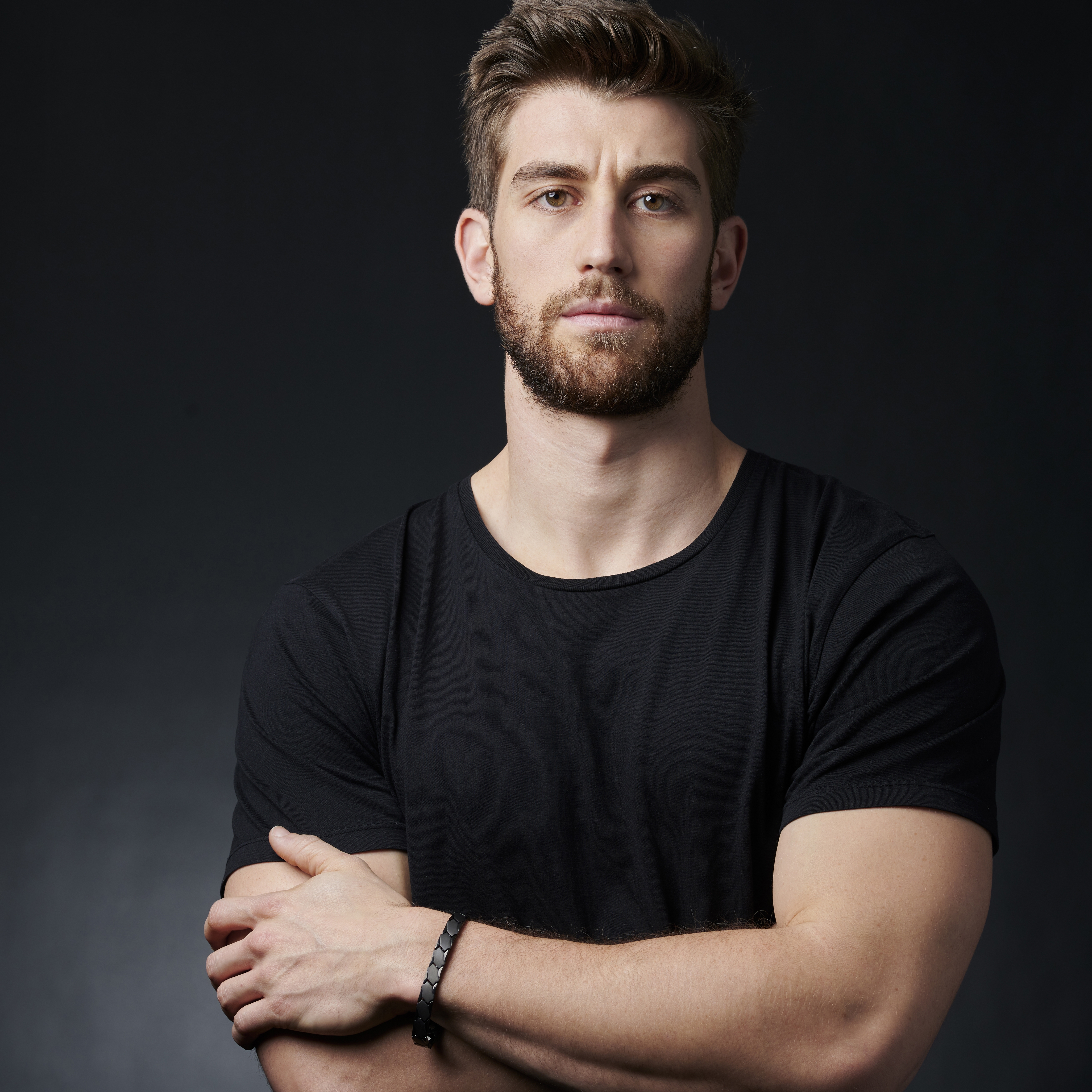 Slim Black Titanium Link Chain Bracelet - 5