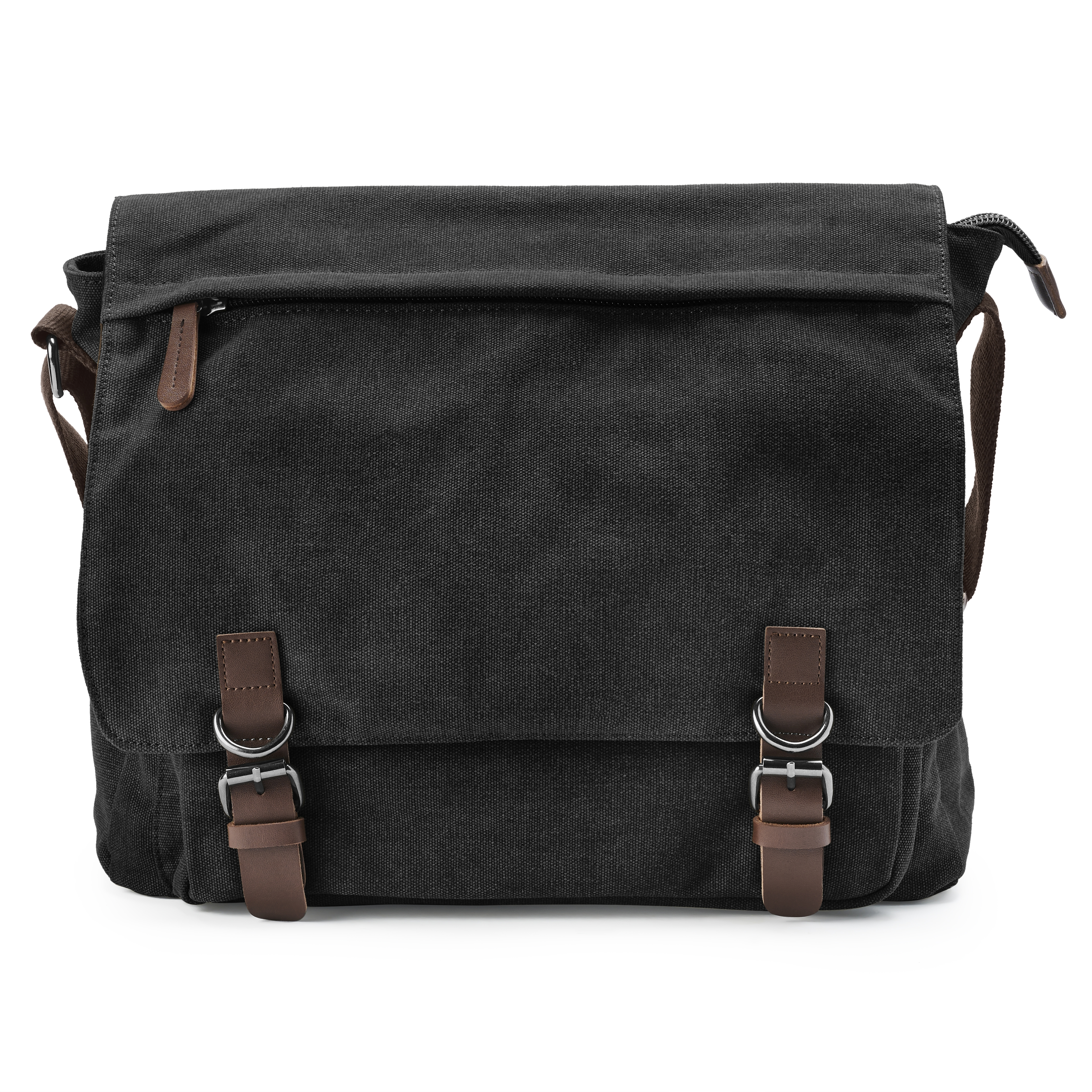 Dark Grey Canvas Satchel - 2
