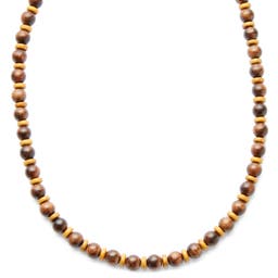 Wave  | Natural Wooden Surfer Beaded Necklace