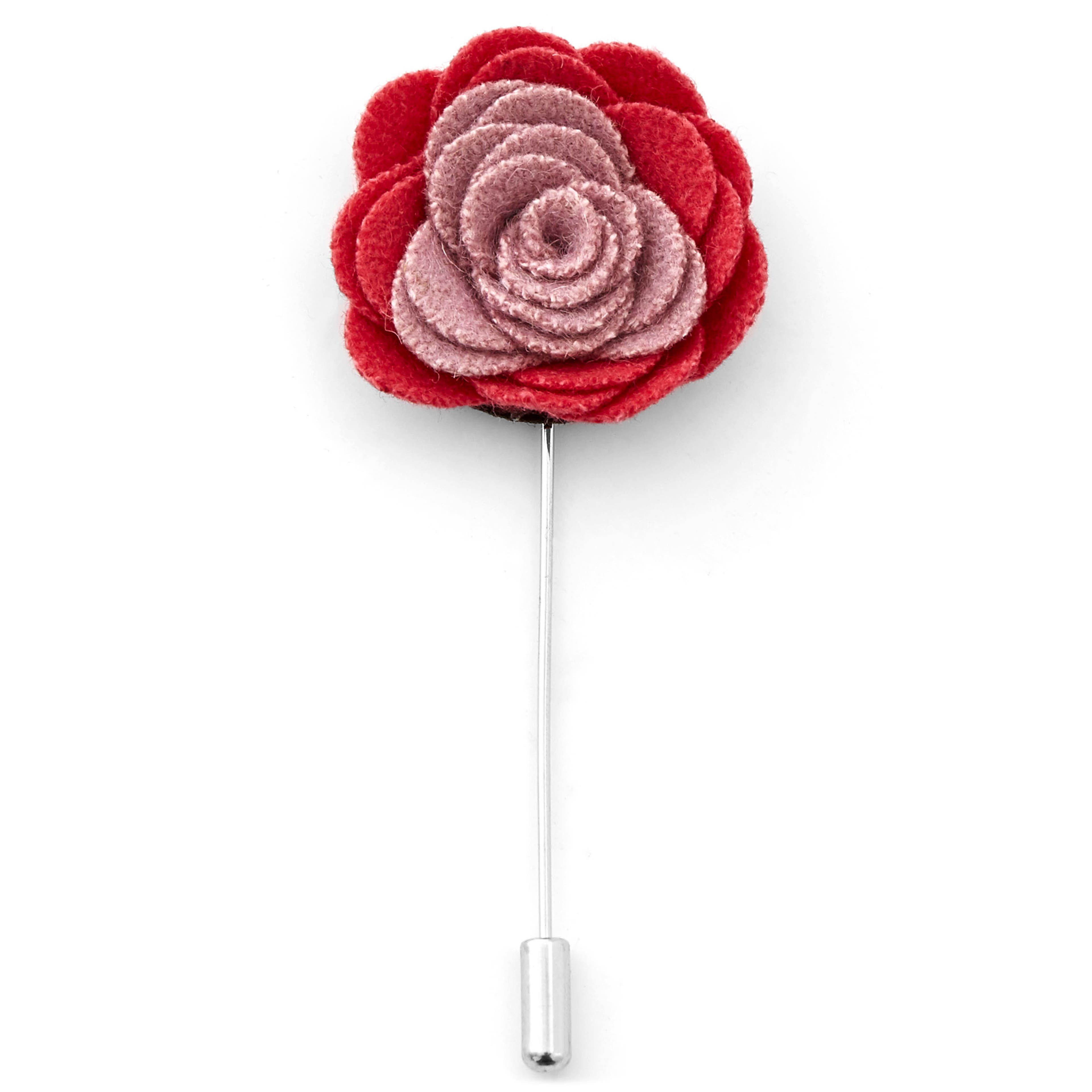 Currant Red & Peach Blossom Flower Lapel Pin