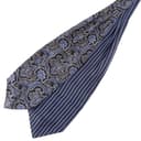 Blue Stripes & Baroque Silk Ascot Blue Stripes & Baroque Silk Ascot