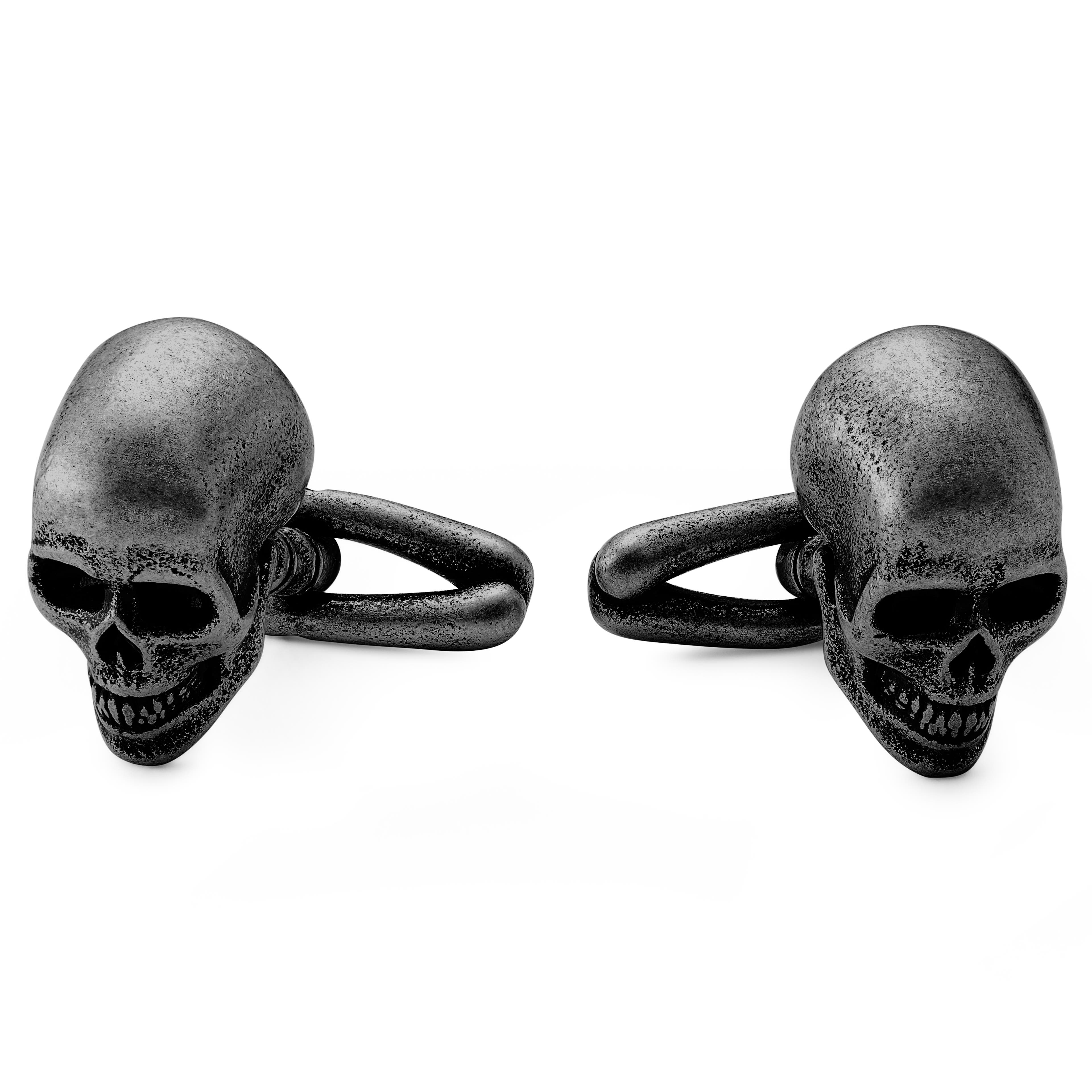 Aspero | Gray Stainless Steel Skull Cufflinks