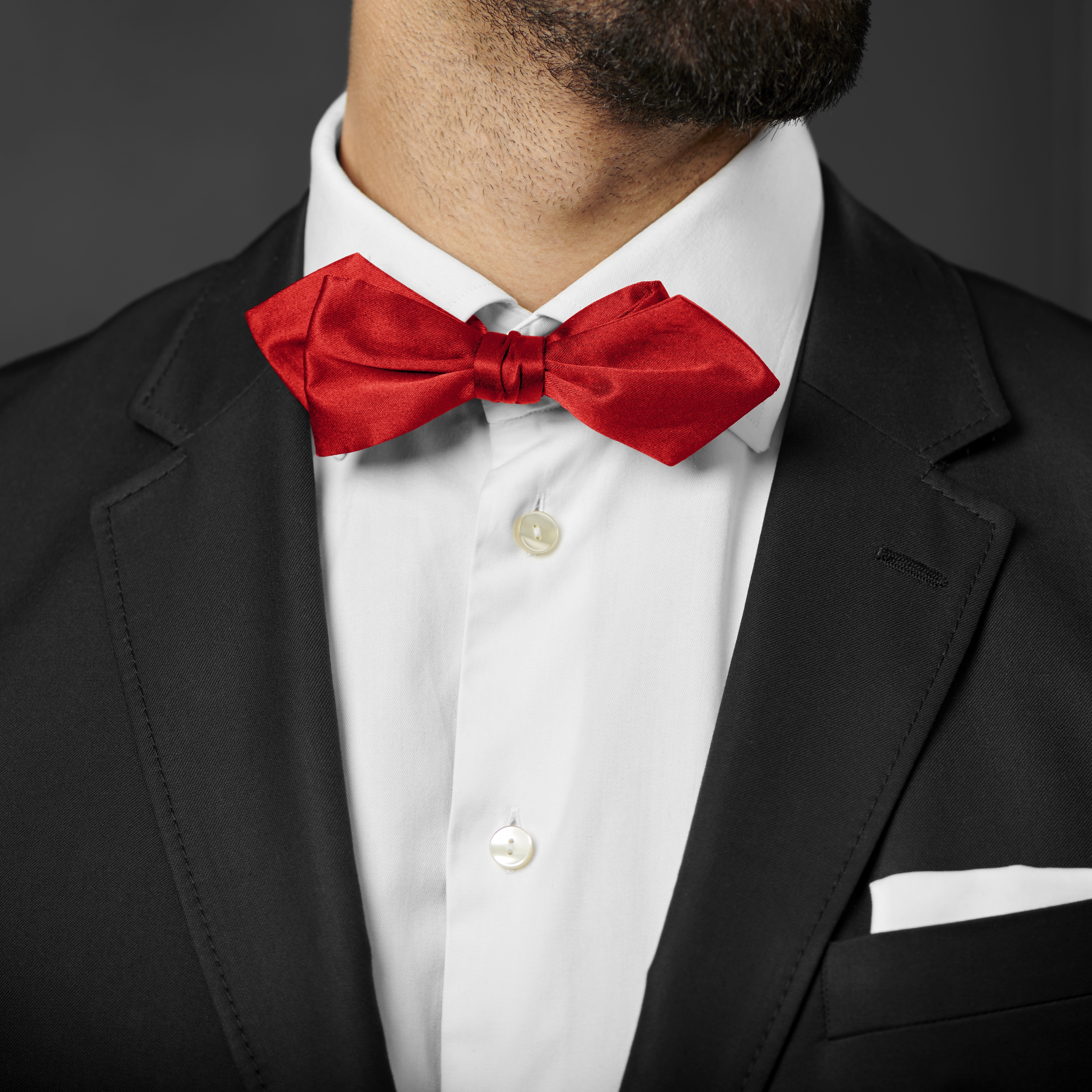 Currant Red Basic Pointy Pre-Tied Bow Tie - 3