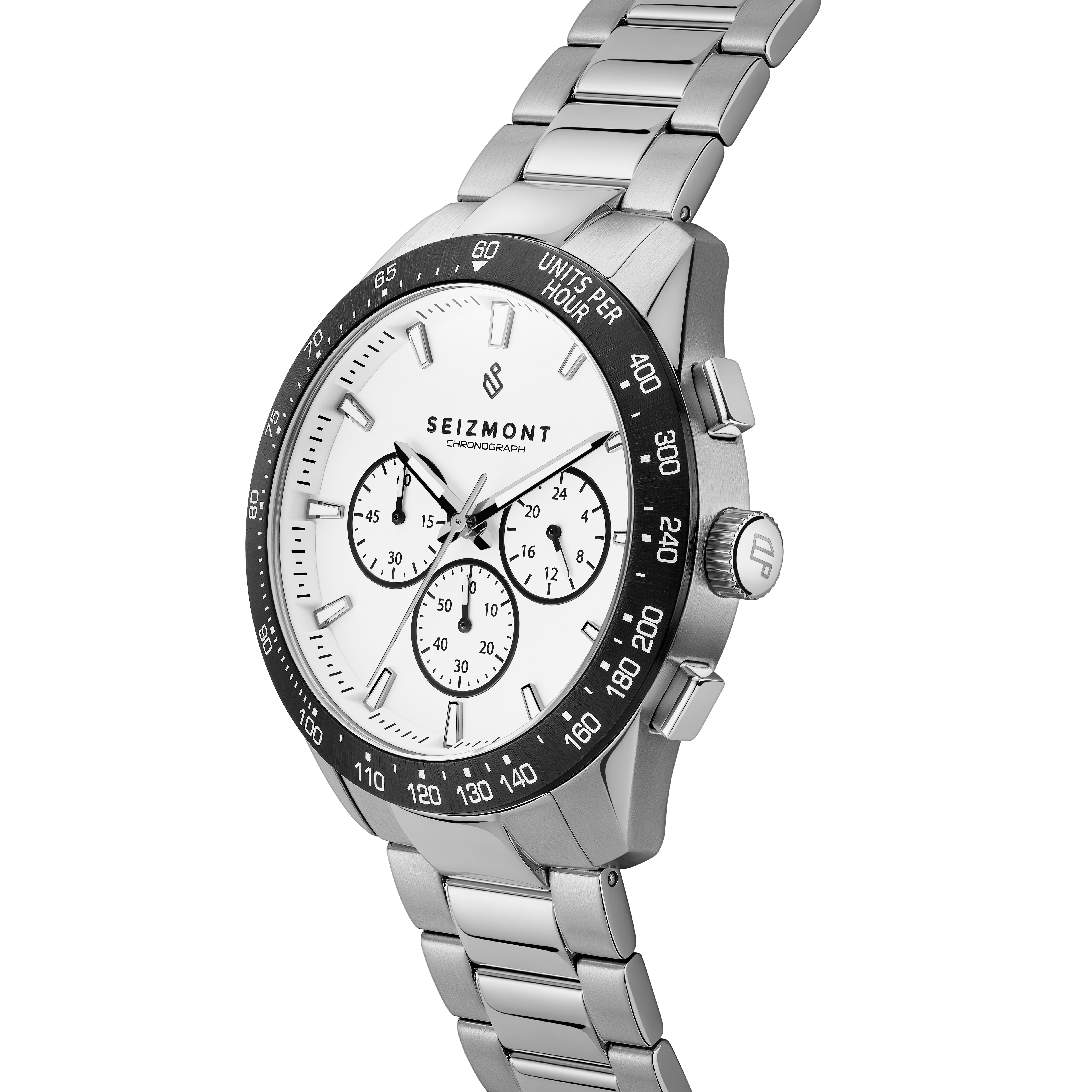 Lounet | White & Silver-Tone Stainless Steel Chronograph