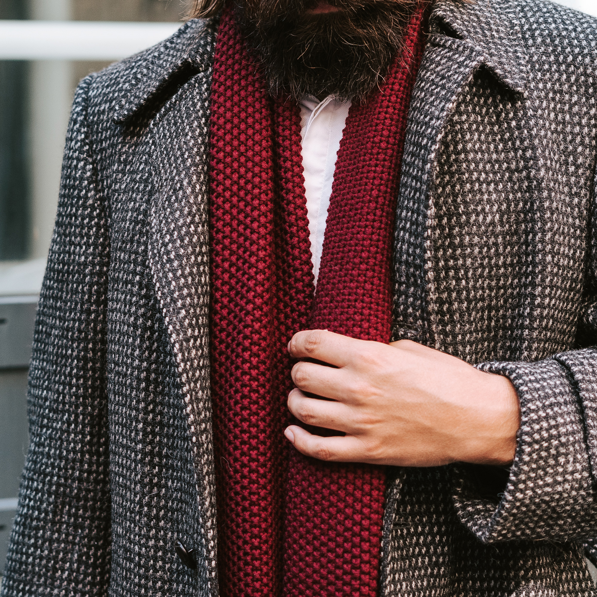 Fabien Wine Red Urban Scarf & Kai Wine Red Kane Beanie - 3