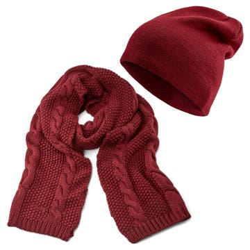 Freddi Wine Red Urban Scarf & Kent Wine Red Kane Beanie Freddi Wine Red Urban Scarf & Kent Wine Red Kane Beanie