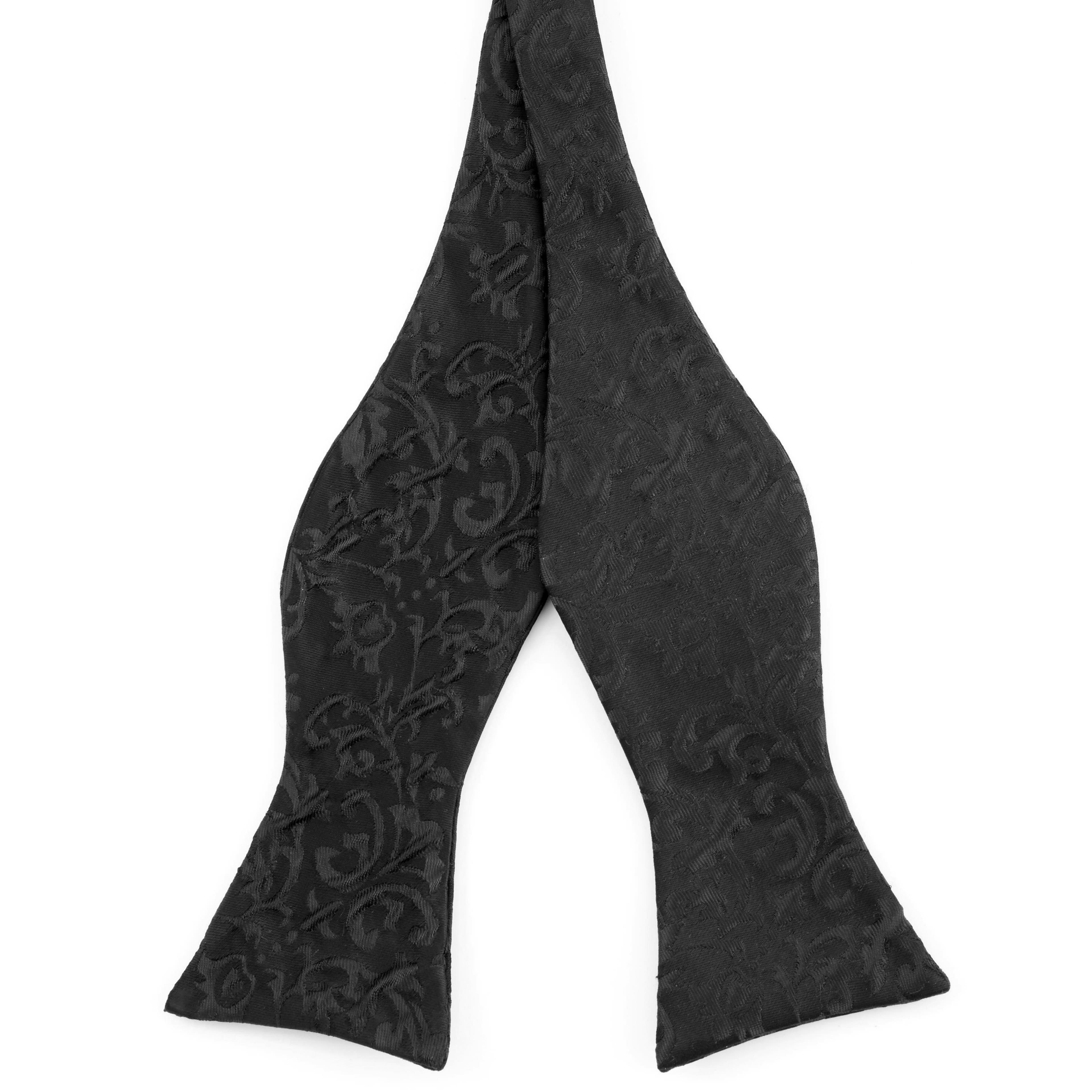 Black Floral Self-Tie Box Tie