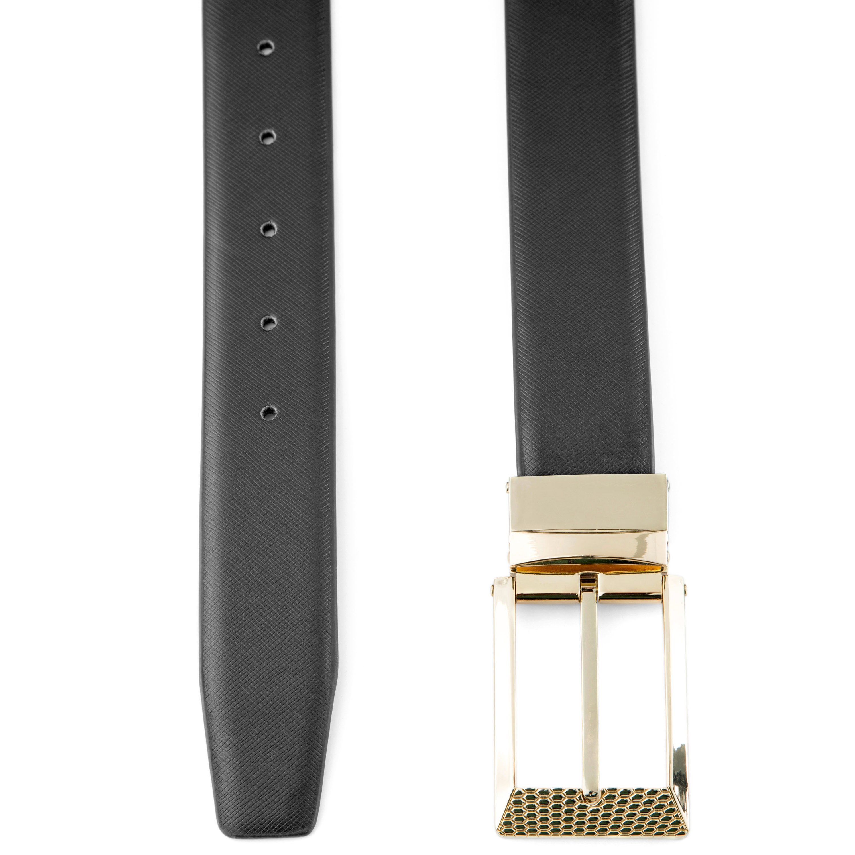 Elegante Leren Riem met Gouden Patroon - 2